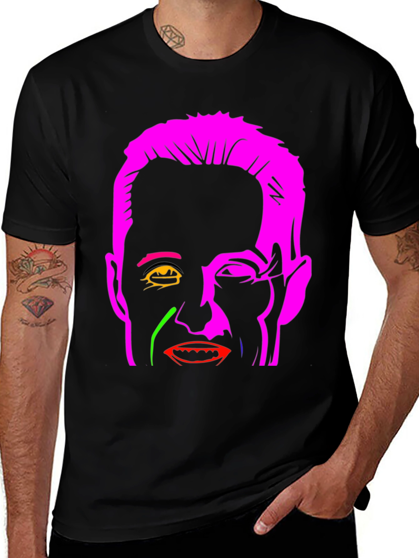 Pop Art Graphic Tee - Bold Face Design
