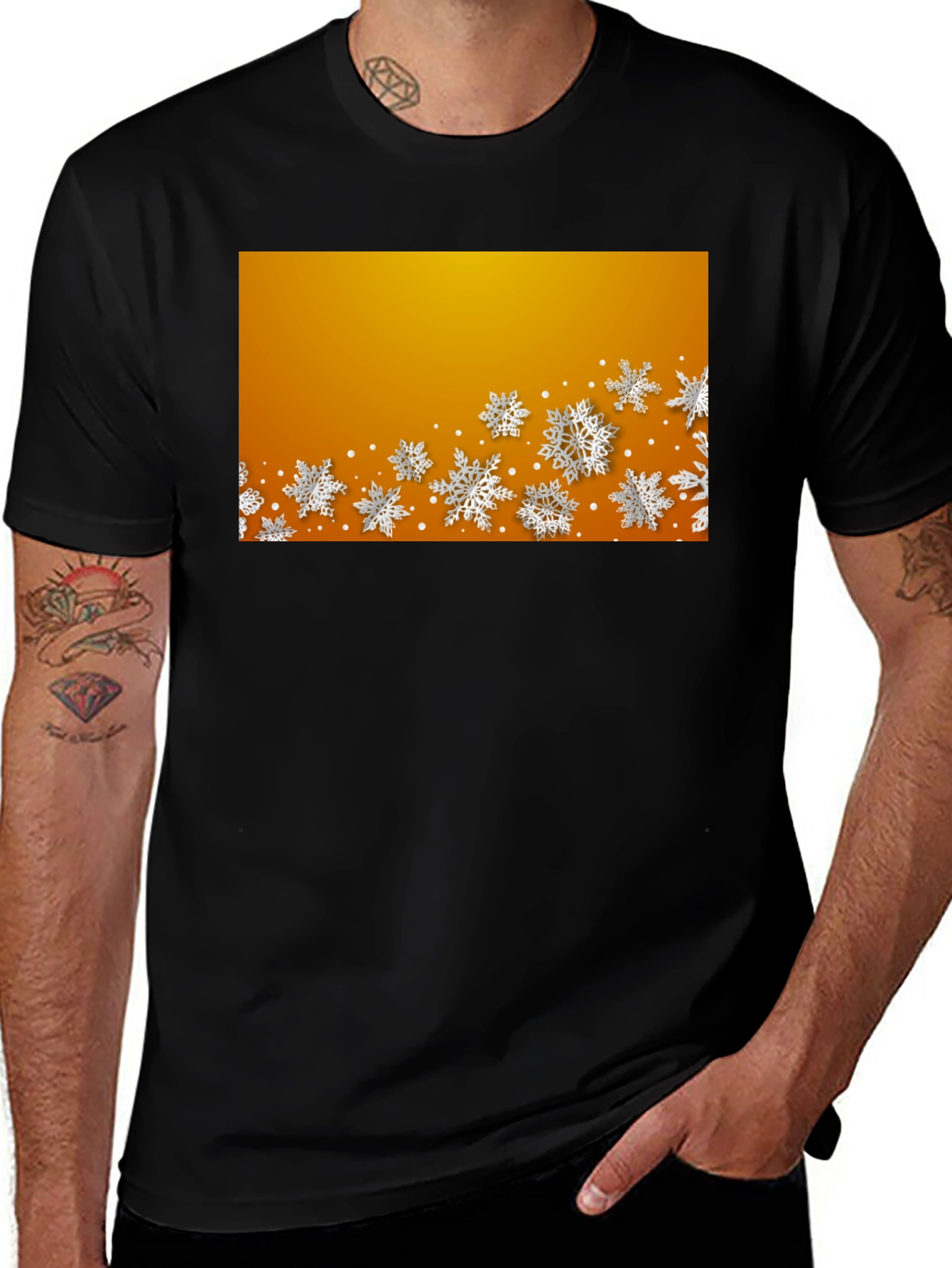 Variant 15 of Festive Snowflake Graphic Tee - Holiday Style