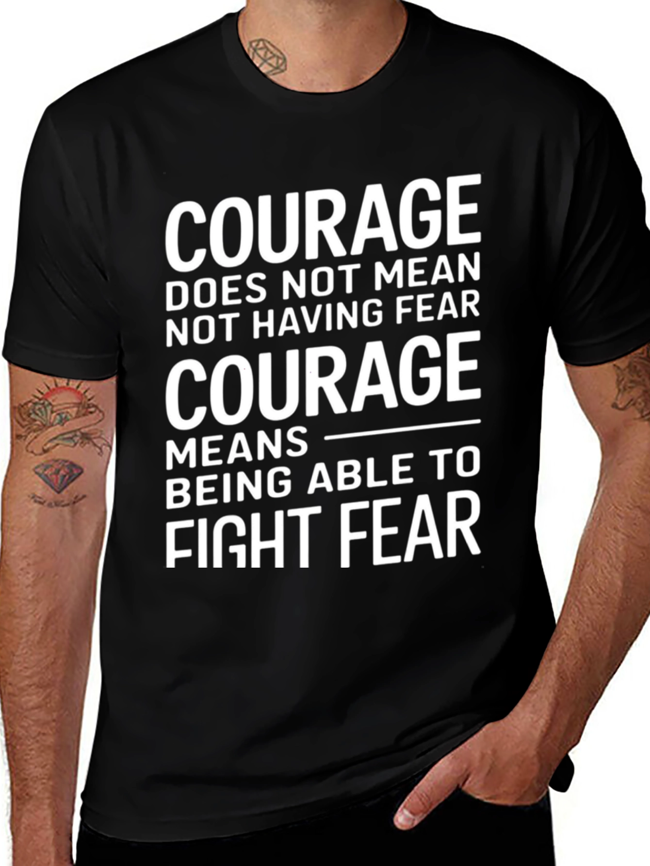 Variant 27 of Courage Quote Graphic T-Shirt