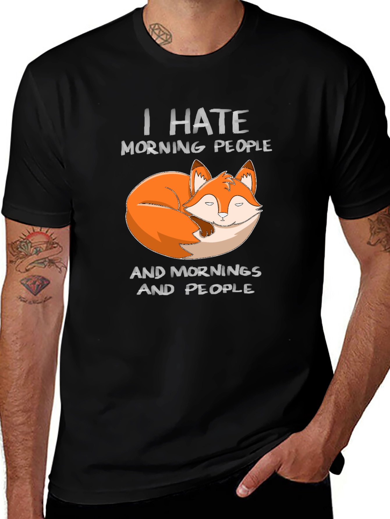 Variant 6 of I Hate Morning People Fox T-Shirt