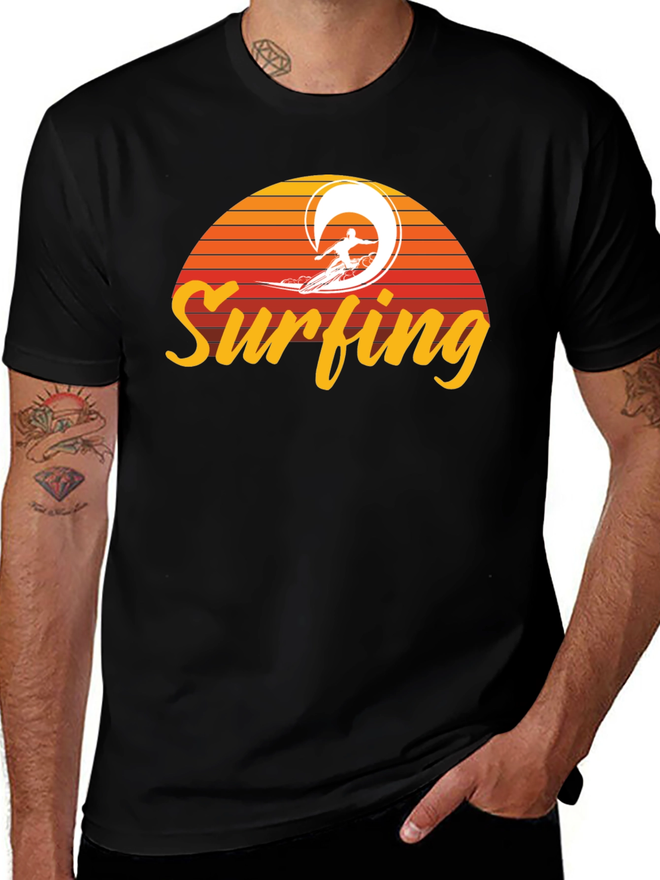 Surfing Sunset Graphic Tee