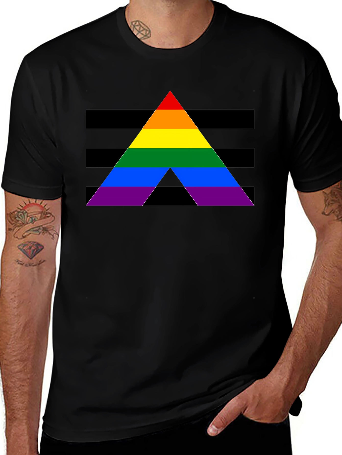 Straight Ally Pride Black Tee