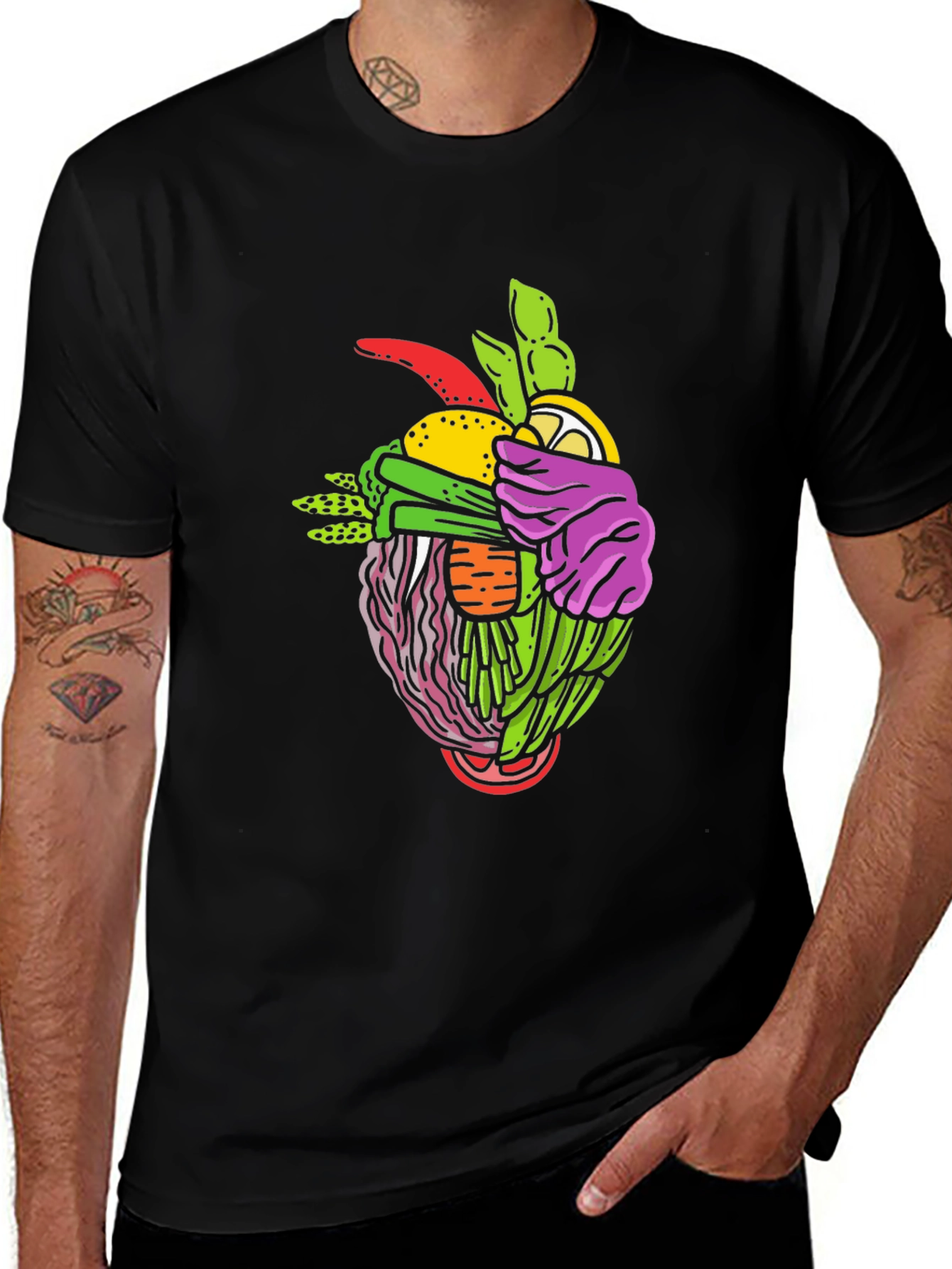 Vegetable Heart Graphic Tee - Modern Streetwear