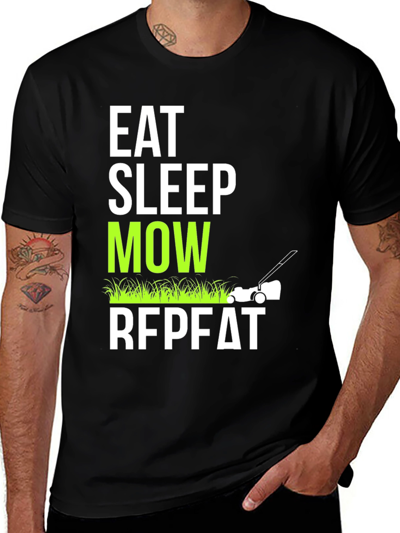 Variant 5 of Eat Sleep Mow Repeat T-Shirt - Lawn Care Humor