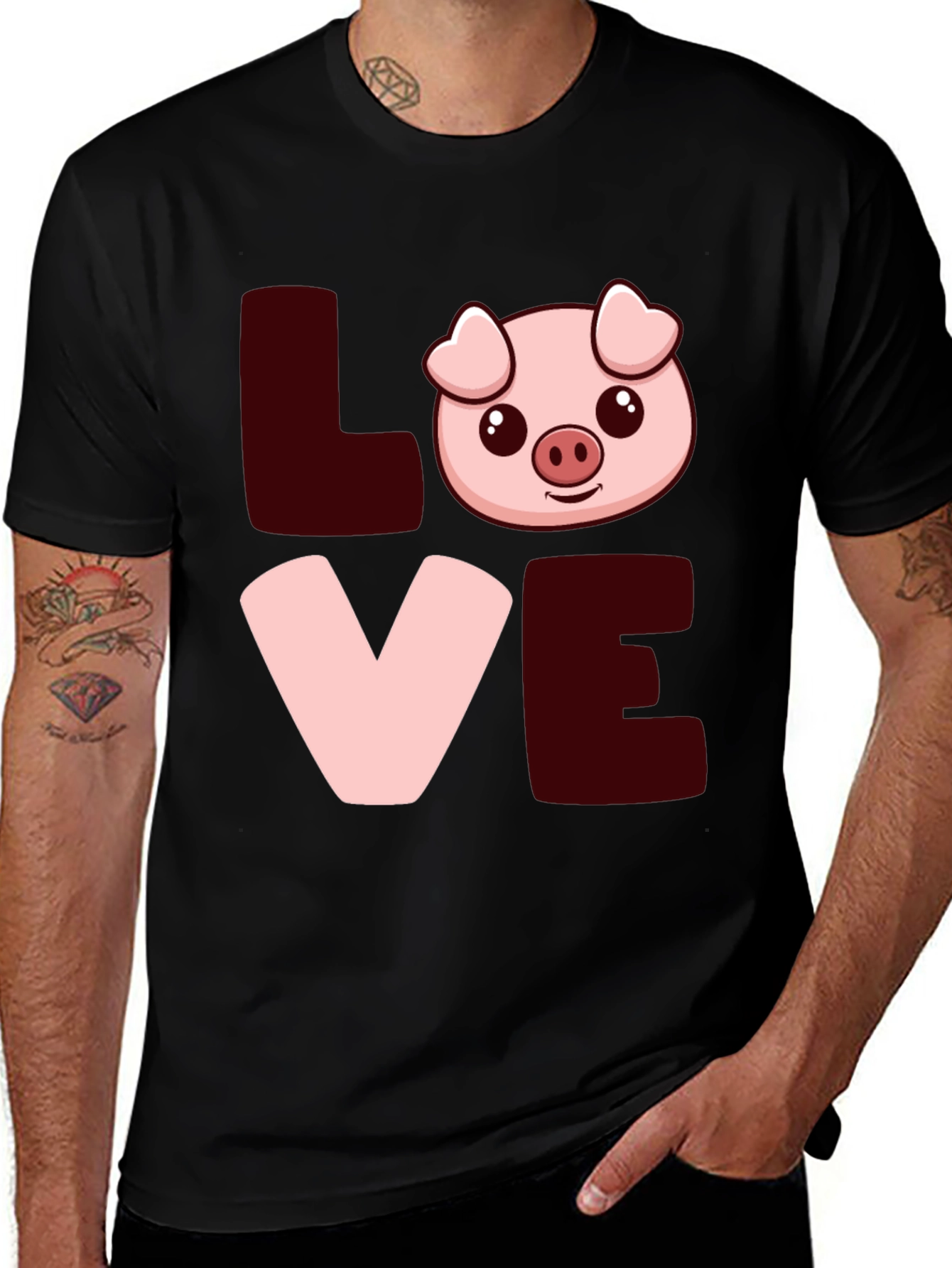 Variant 17 of Love Pig T-Shirt - Cute Cartoon Animal Tee
