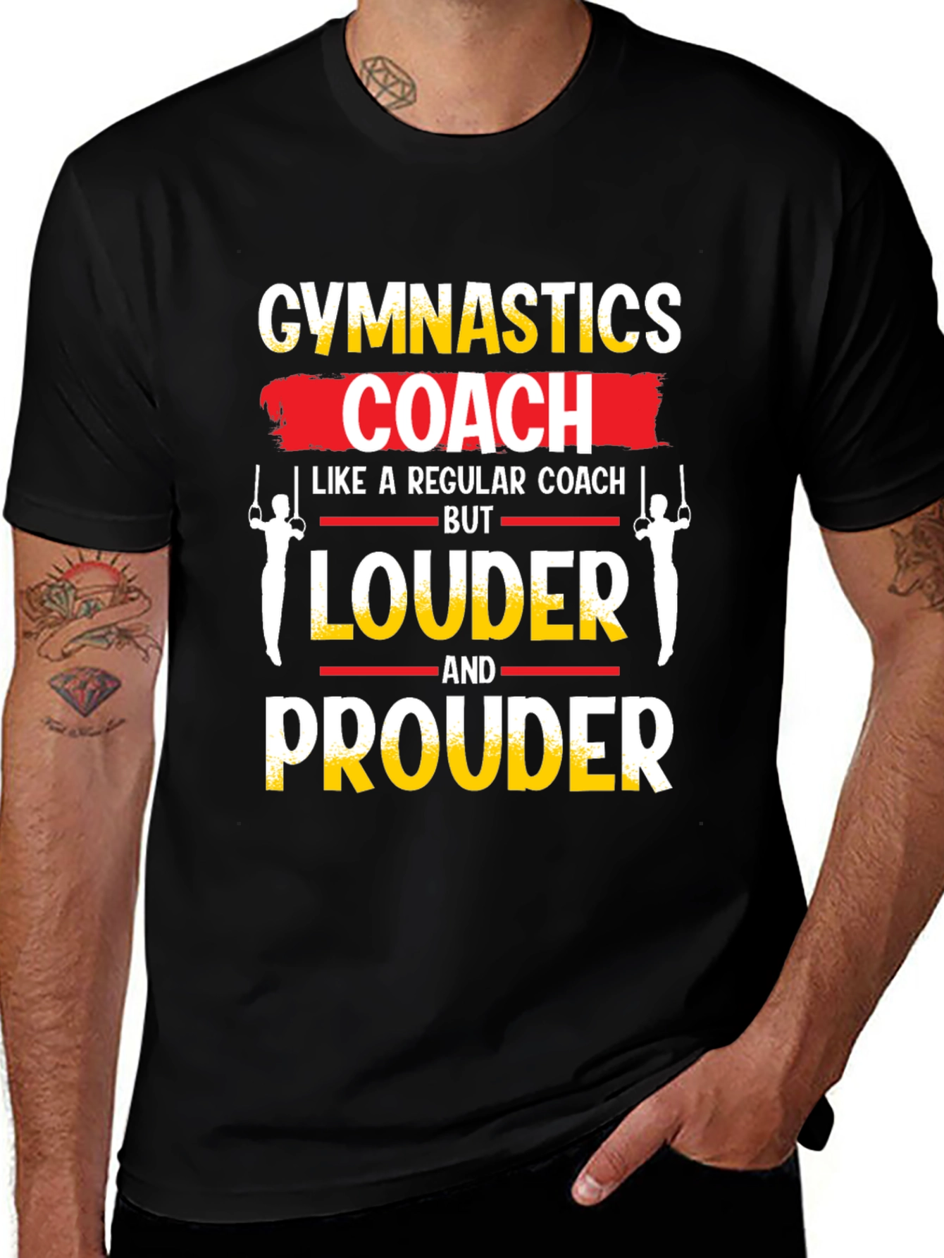 Variant 6 of Gymnastics Coach T-Shirt - Louder and Prouder