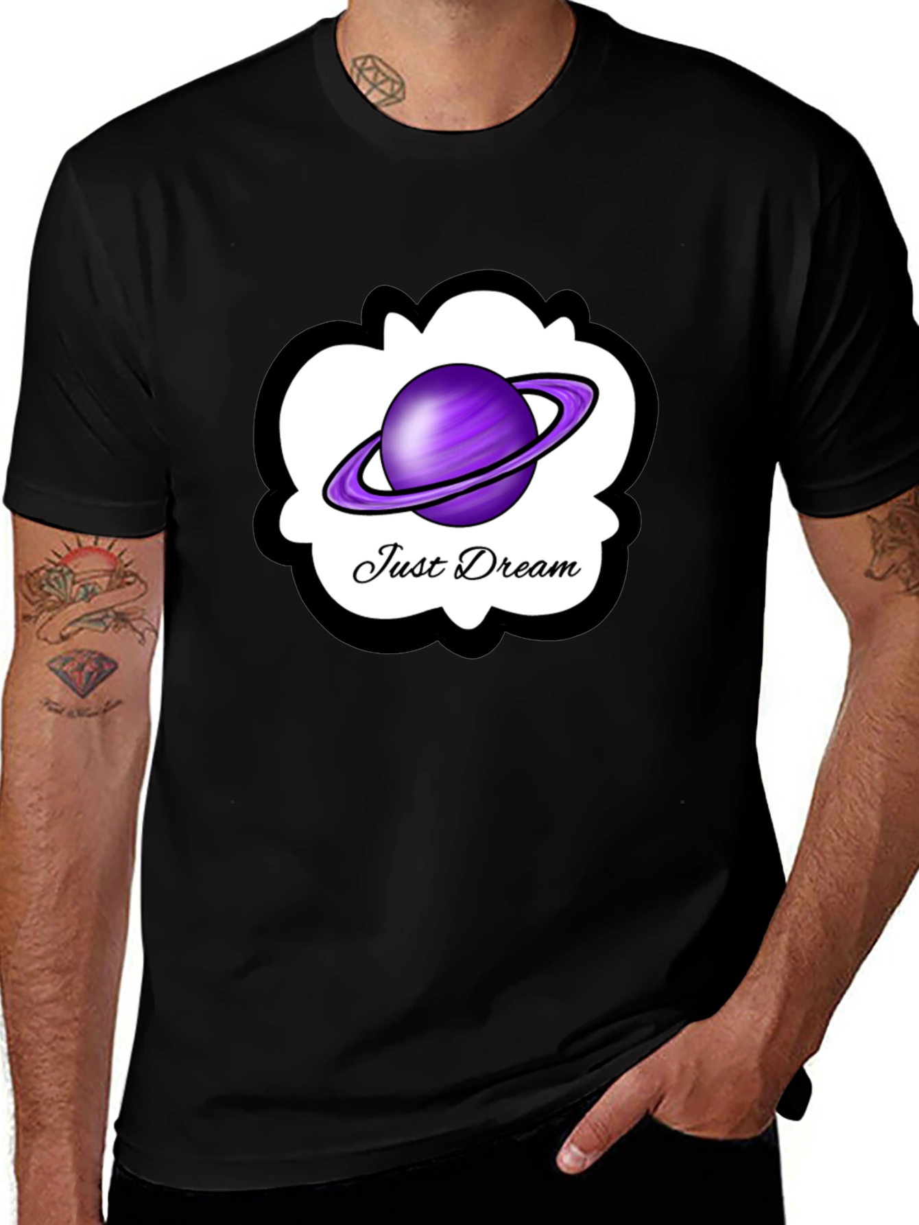 Variant 27 of Just Dream Saturn Graphic Tee - Black