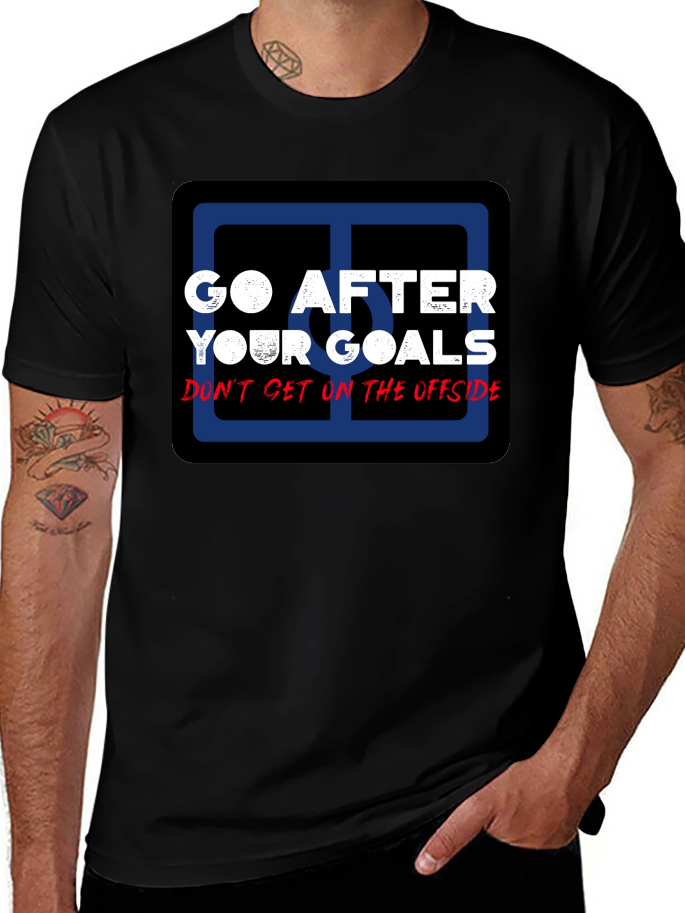 Go After Your Goals Black Graphic T-Shirt