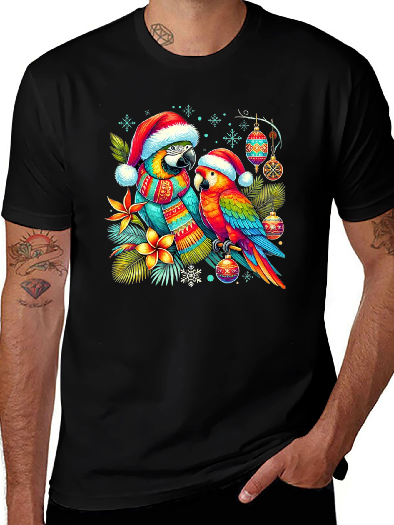 Christmas Parrots T-Shirt