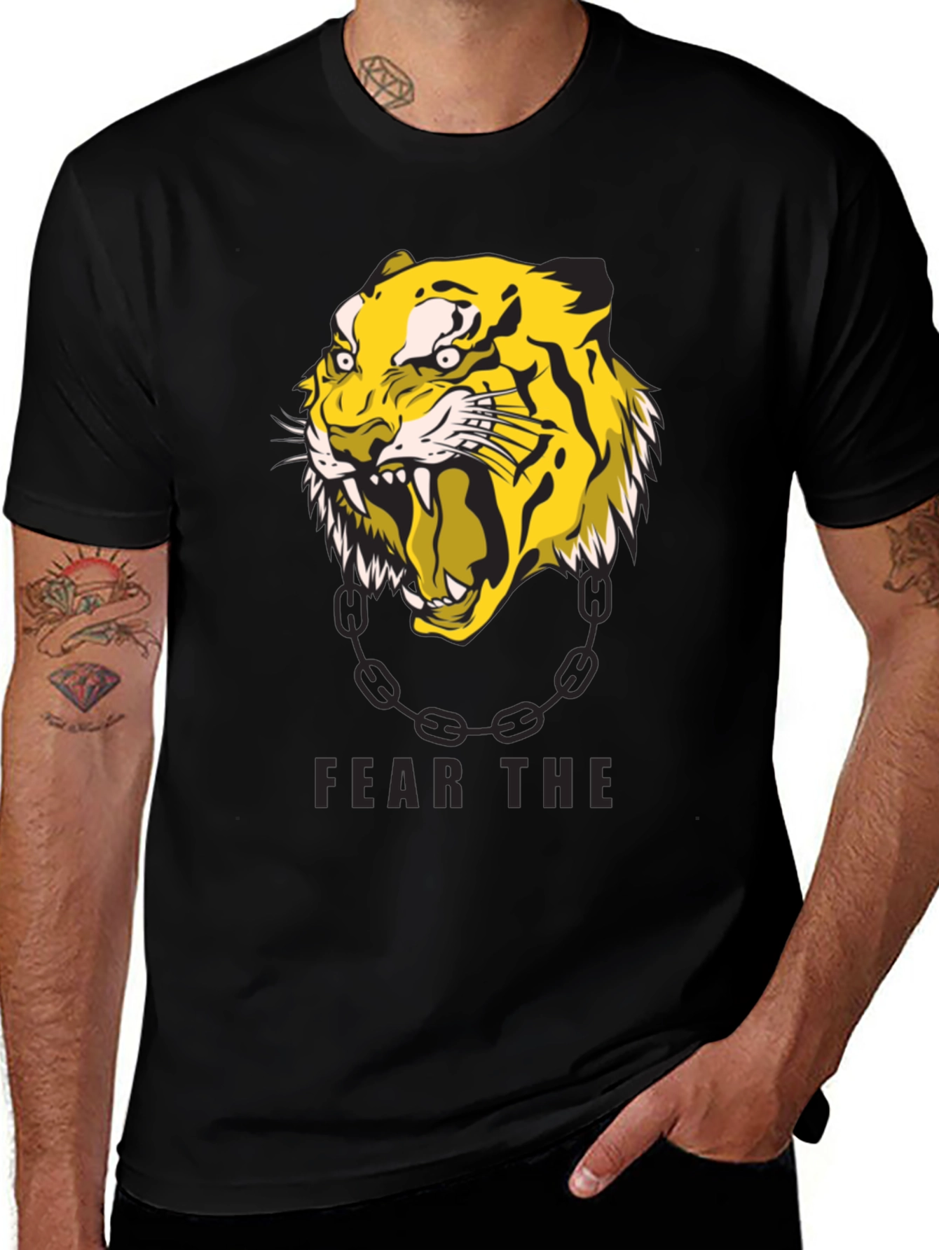 Variant 16 of Fear the Tiger Graphic Print Crew Neck T-Shirt