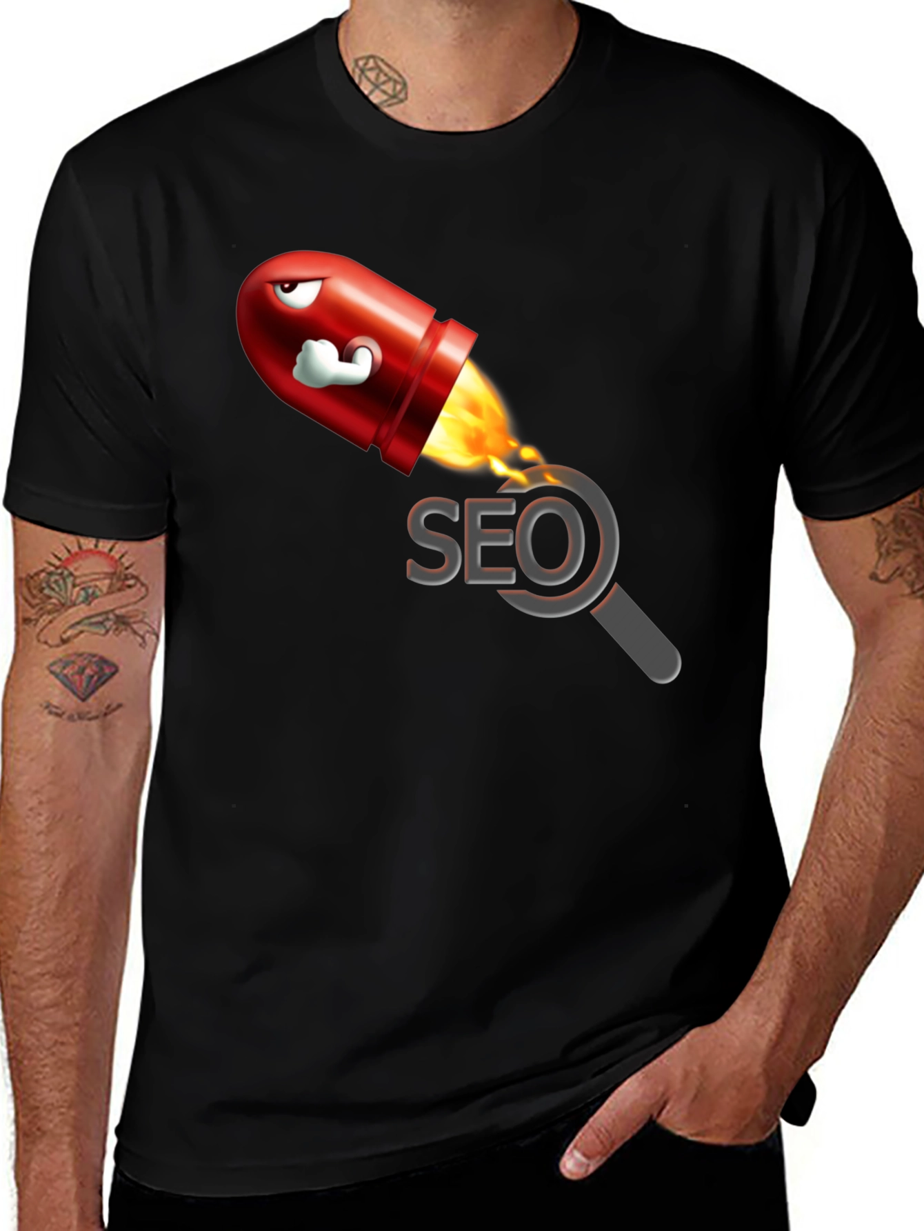 Variant 12 of SEO Bullet Black T-Shirt