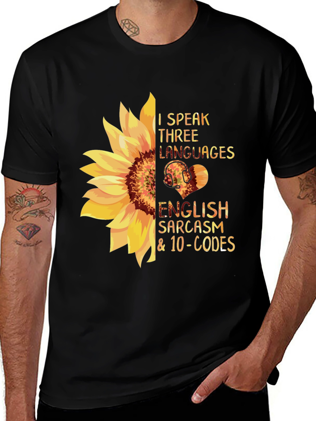 Variant 7 of I Speak Three Languages Funny Graphic Tee