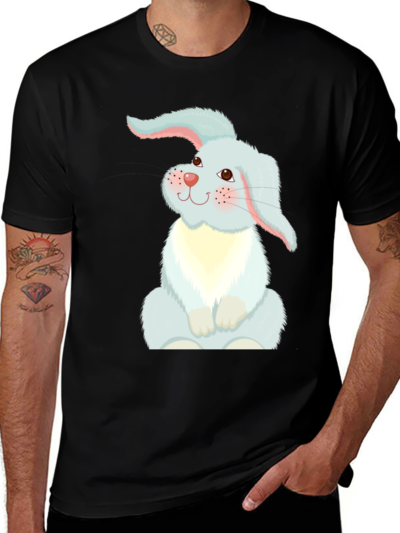 Variant 5 of Cute Cartoon Bunny Rabbit Graphic Tee