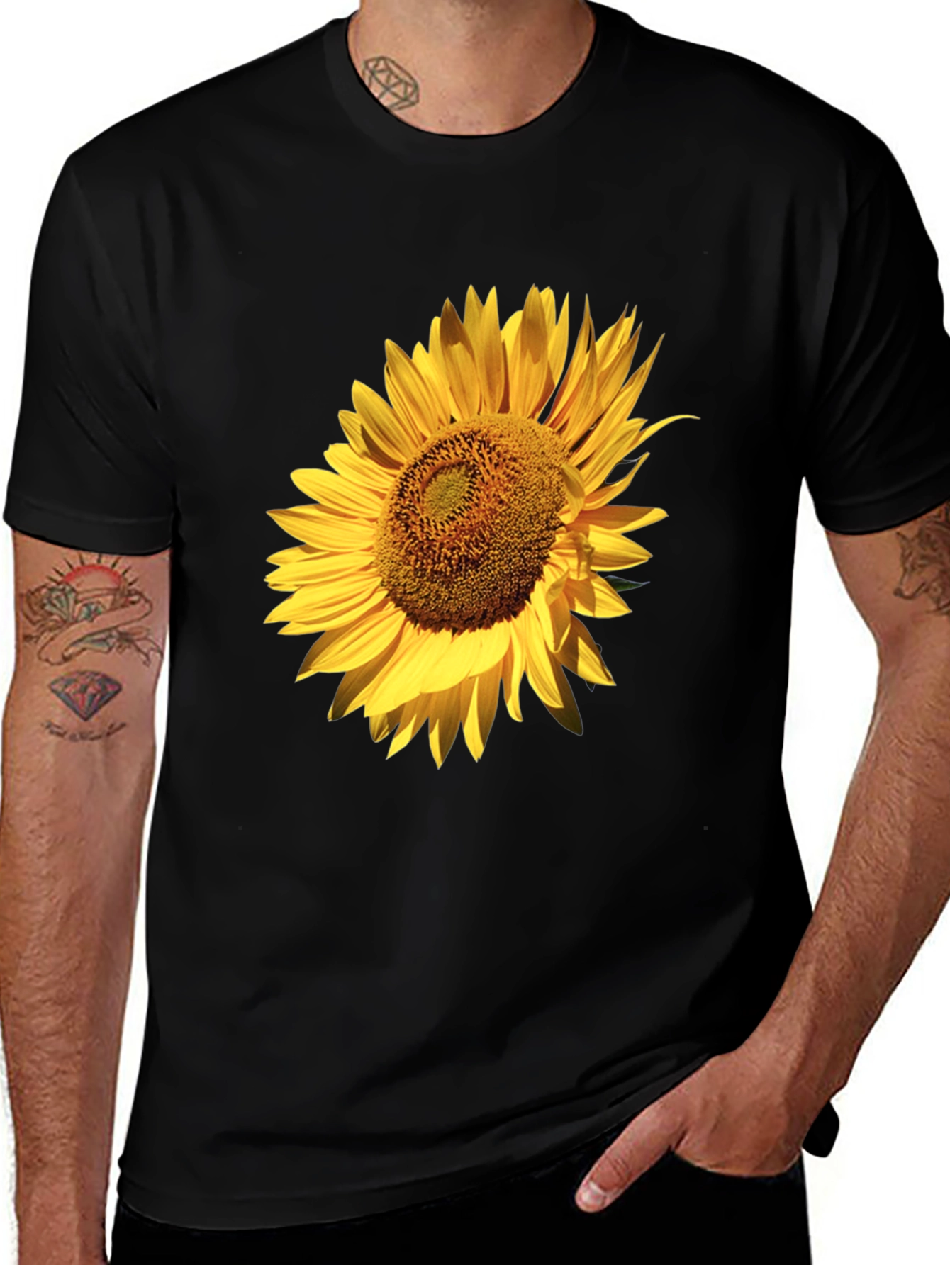 Variant 15 of Sunflower Graphic Black T-Shirt