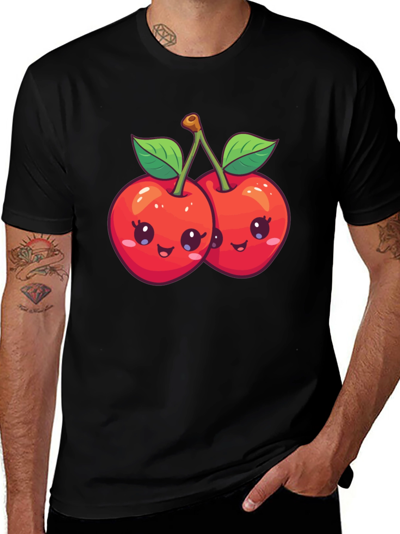 Variant 14 of Kawaii Cherry Graphic Tee - Cute Fruit Shirt