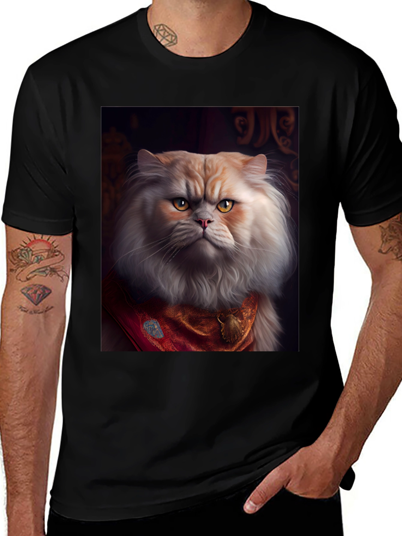 Variant 25 of Regal Cat T-Shirt - Unique Graphic Tee