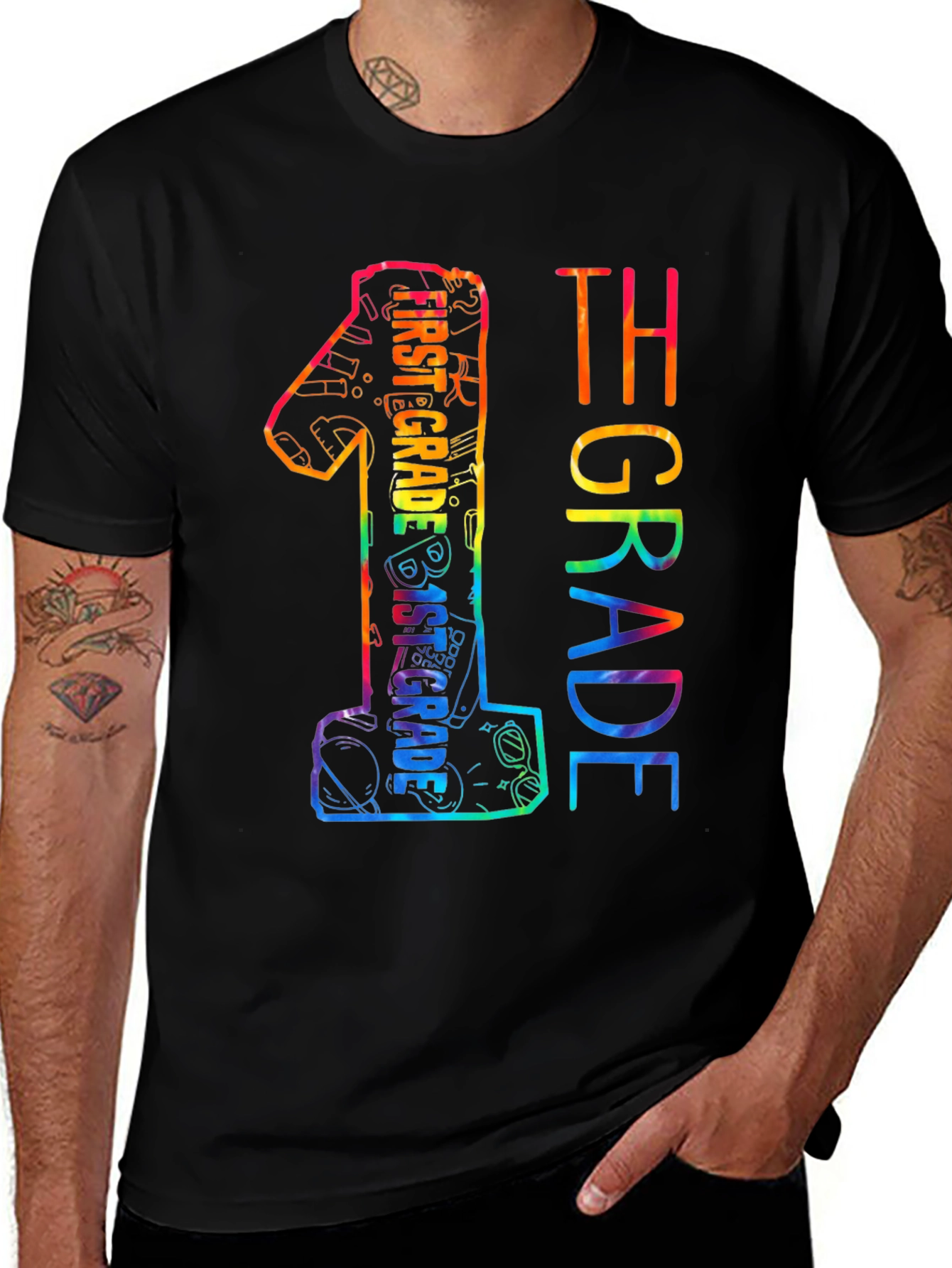 First Grade Rainbow Graphic Tee