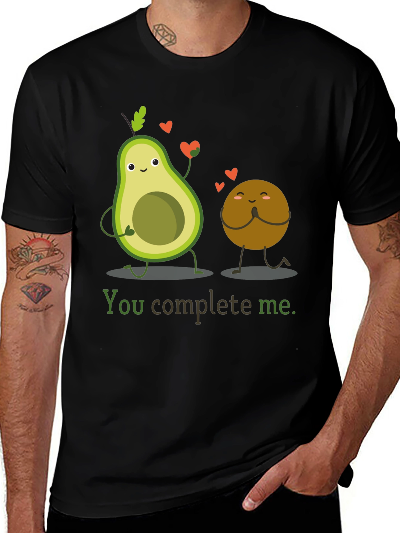 Variant 7 of Avocado Love T-Shirt - You Complete Me Graphic Tee