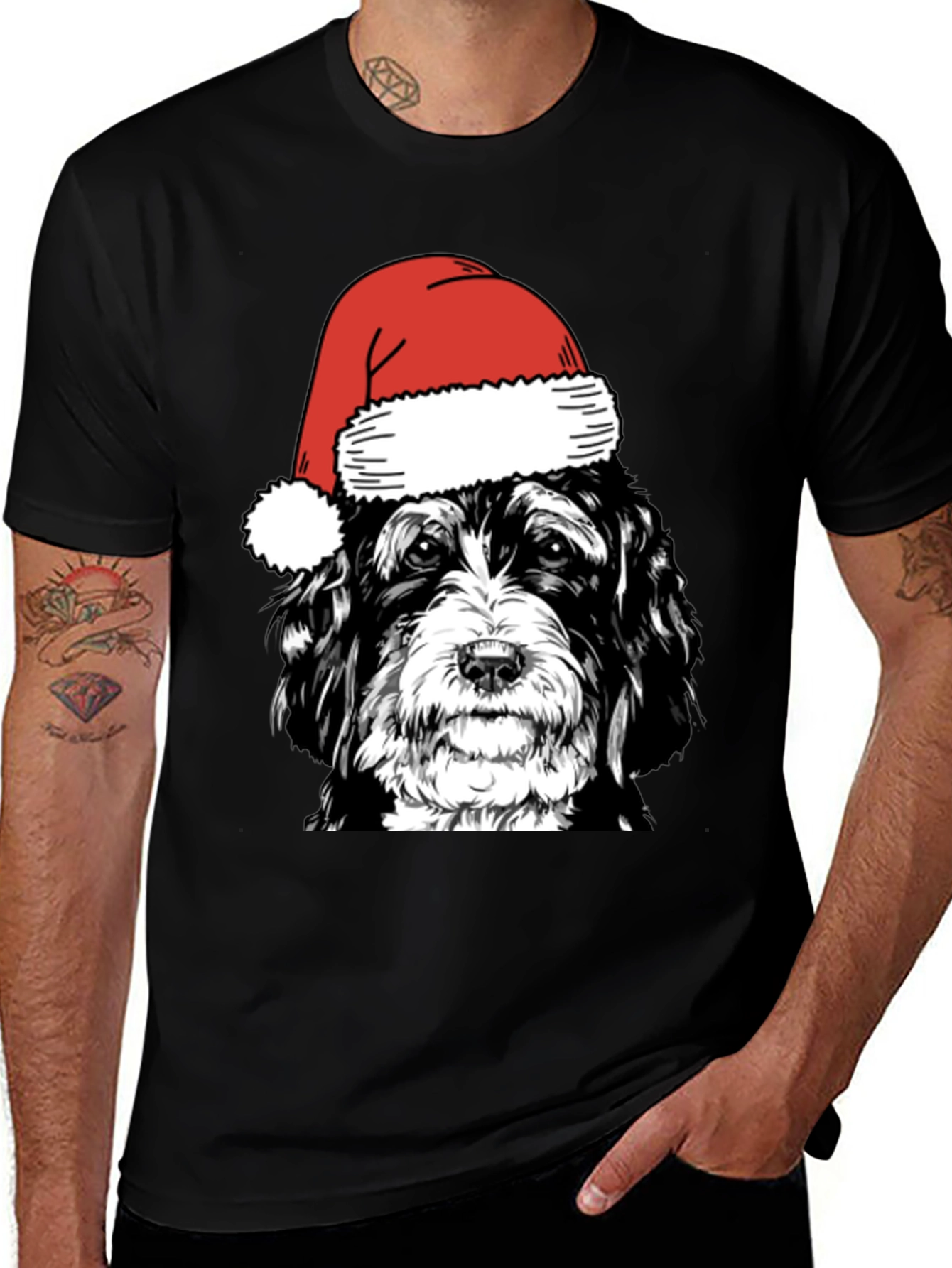 Variant 29 of Christmas Dog Santa Hat T-Shirt
