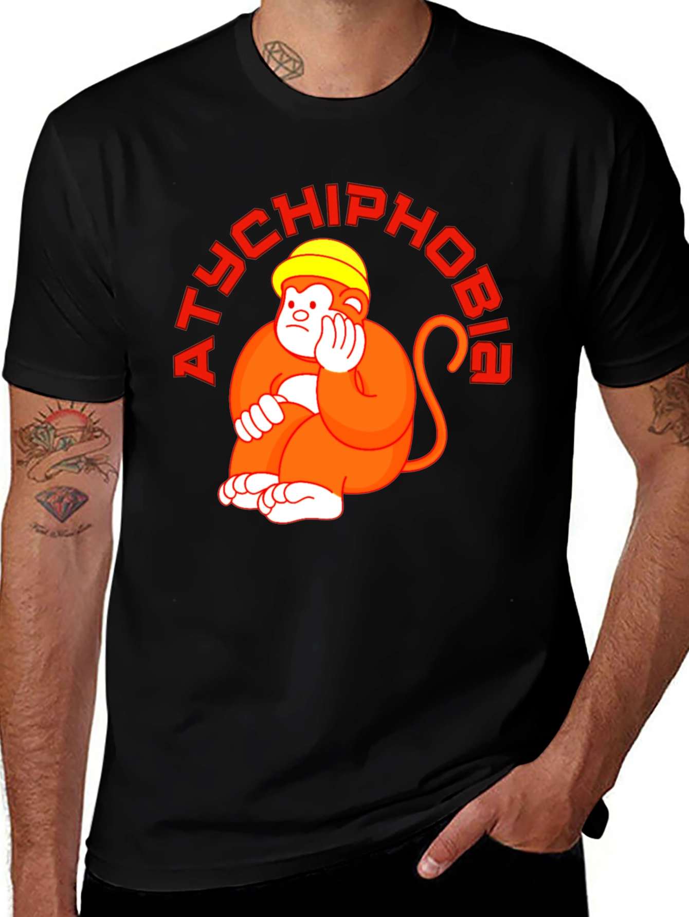 Variant 11 of Atychiphobia Monkey Graphic T-Shirt