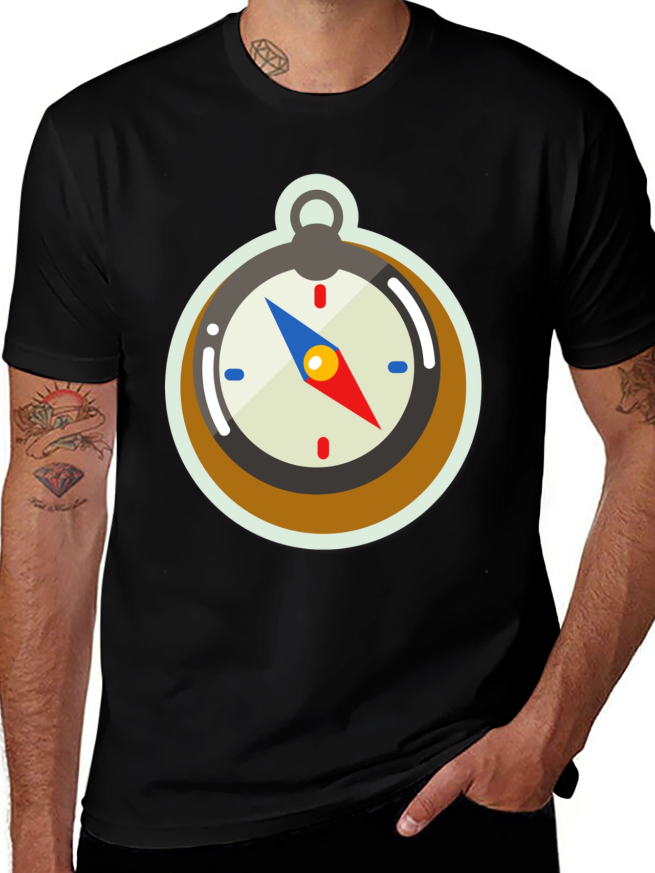 Variant 5 of Compass Graphic Tee - Adventure Awaits!