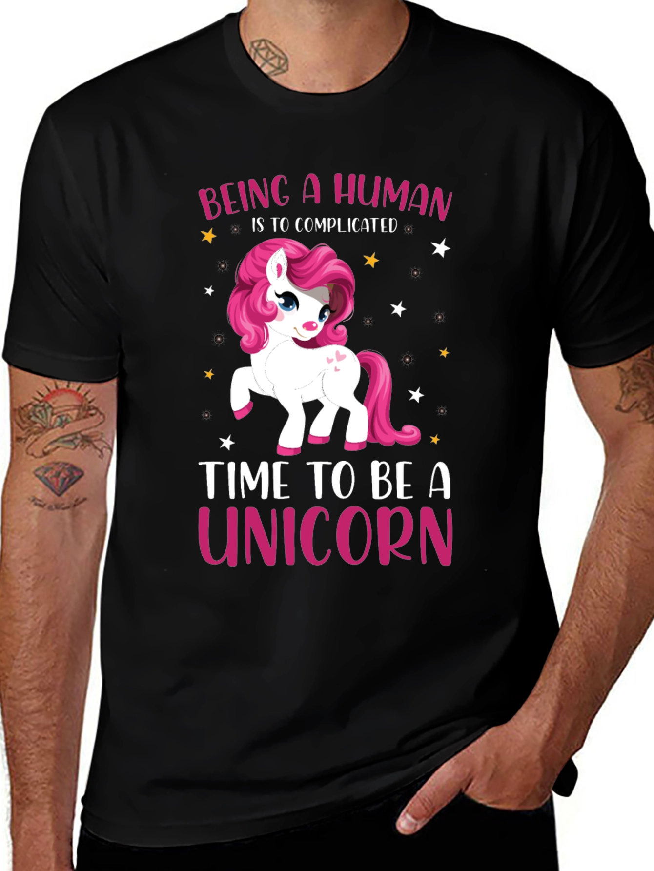 Variant 13 of Being a Human Is Too Complicated Unicorn T-Shirt