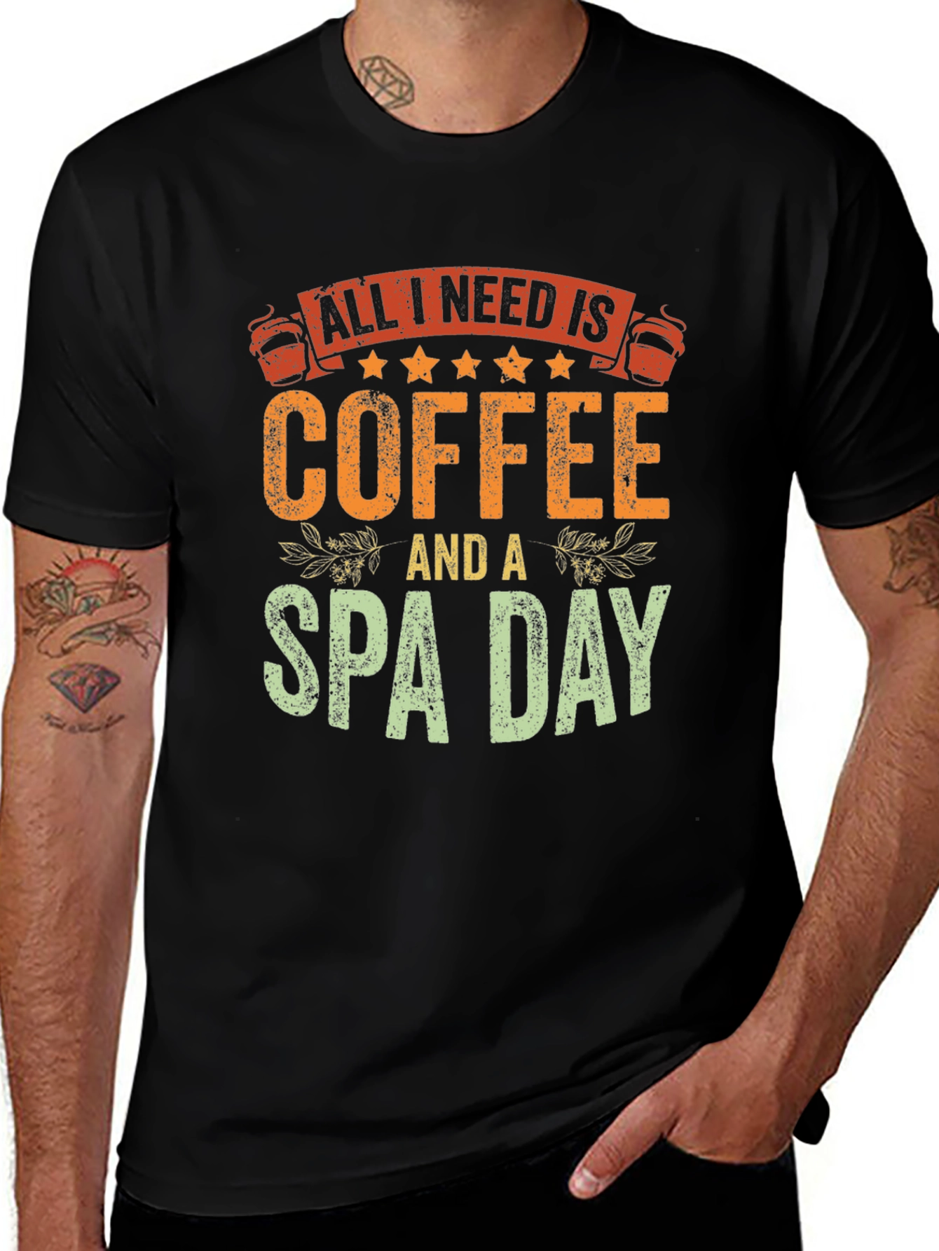Variant 14 of Coffee & Spa Day Graphic Tee - Relax in Style!