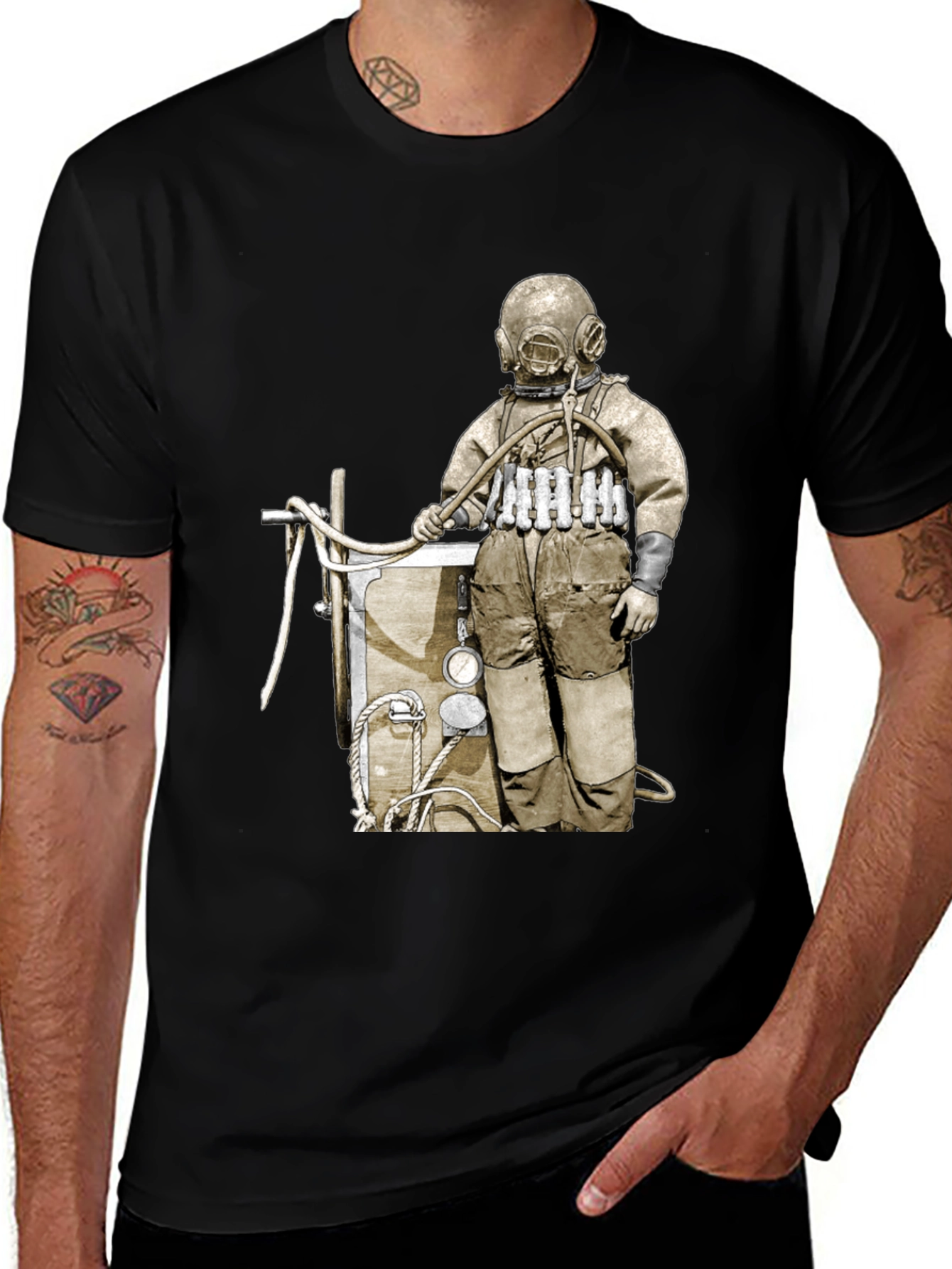 Vintage Diver Graphic Tee - Unique Style