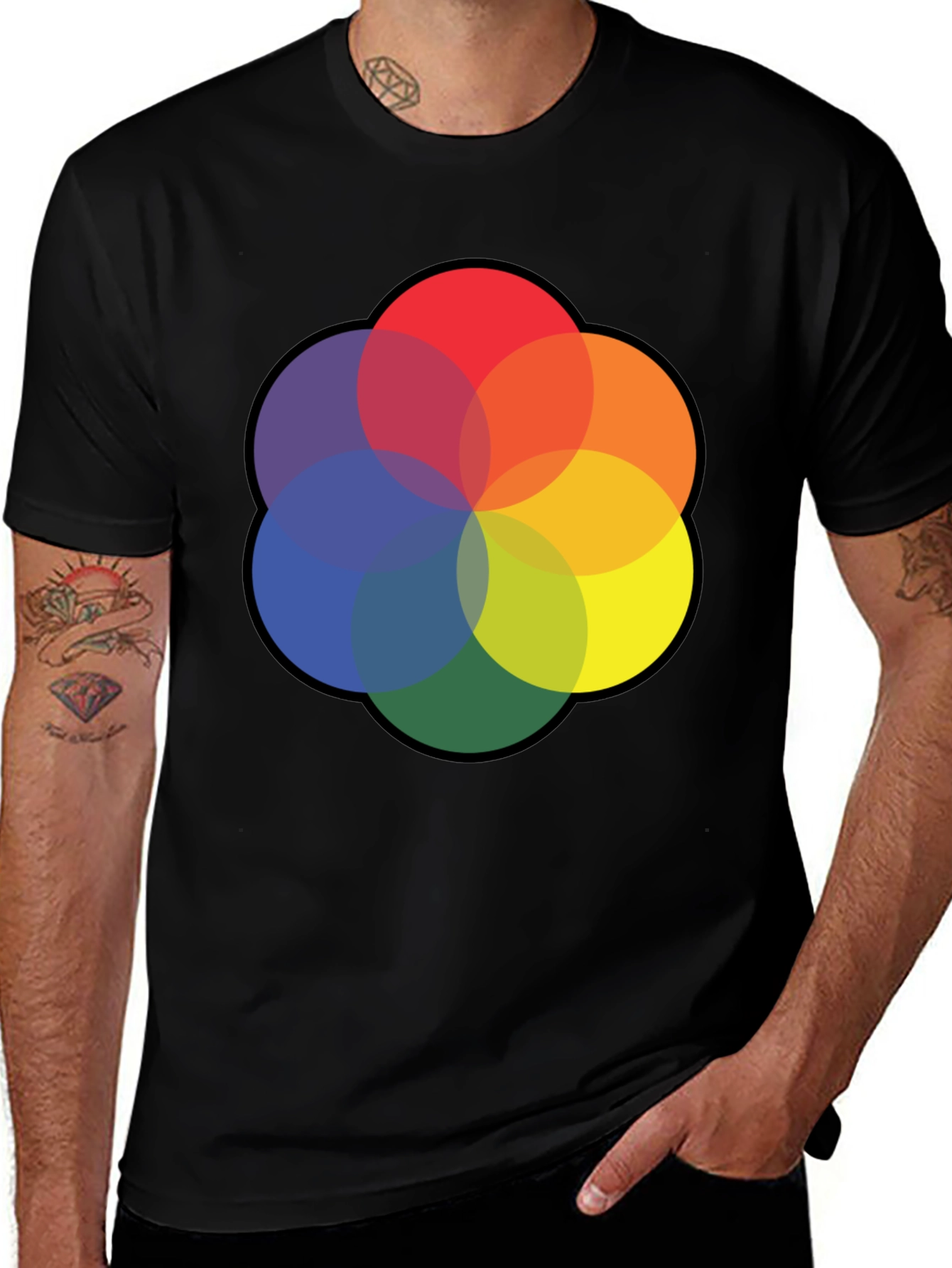 Variant 9 of Geometric Color Wheel Graphic Print T-Shirt