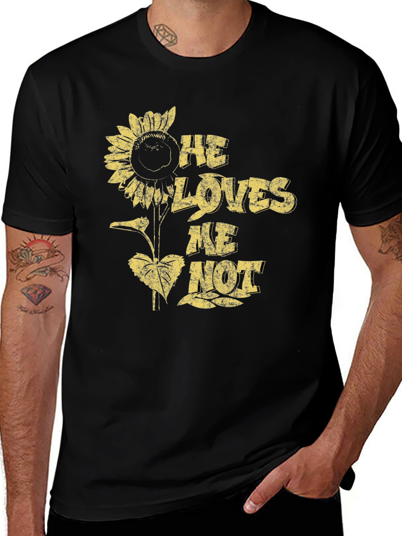 Variant 19 of He Loves Me Not Sunflower Graphic T-Shirt