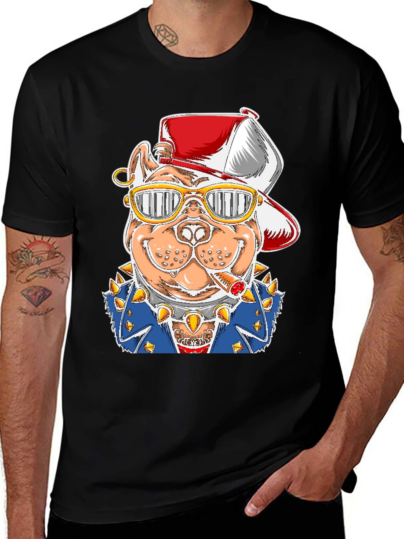 Variant 26 of Dog Rapper Graphic T-Shirt - Cool Canine Style