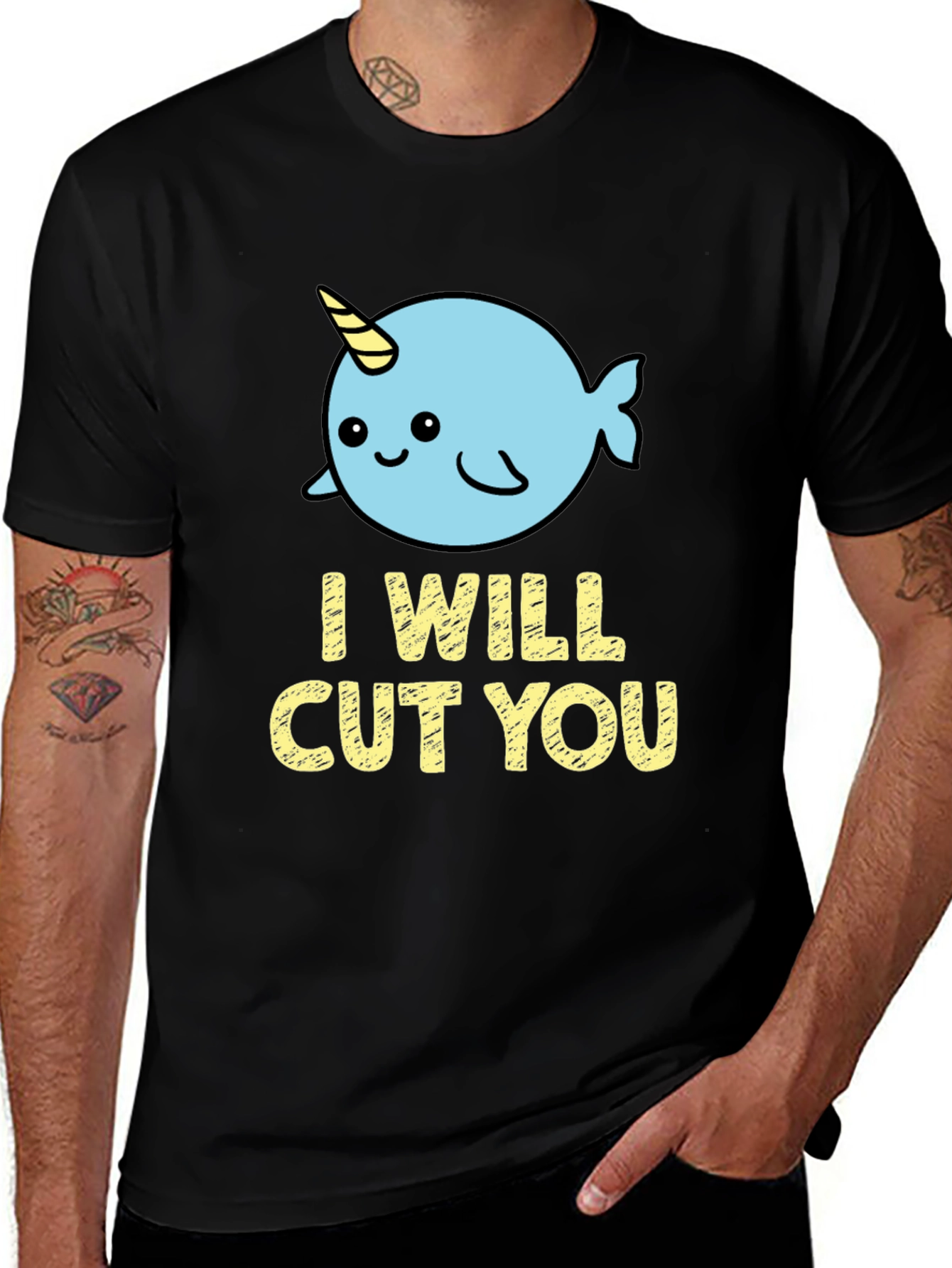 Narwhal I Will Cut You Graphic T-Shirt