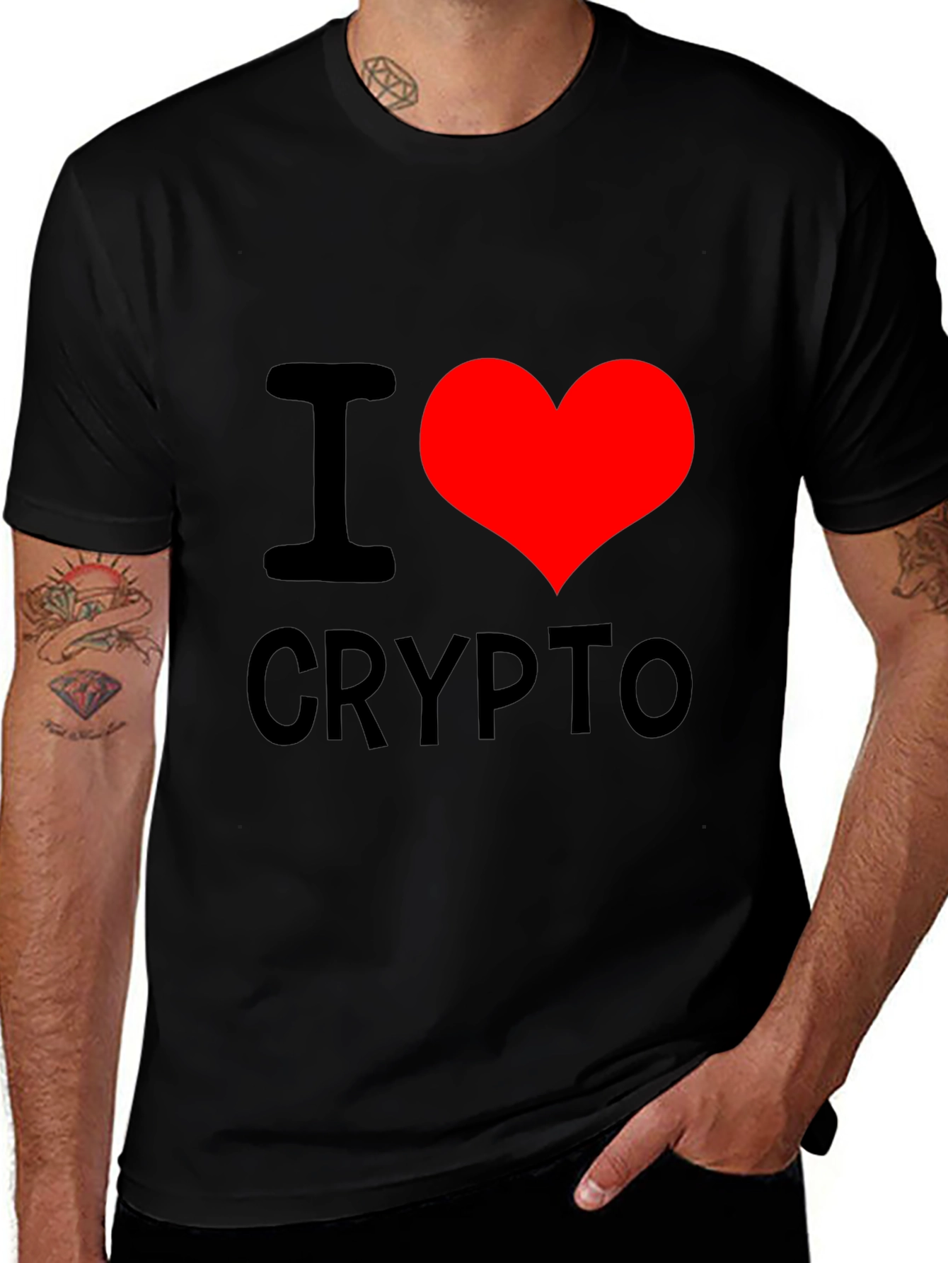 Variant 29 of I Heart Crypto Black T-Shirt - Cryptocurrency Lover Tee
