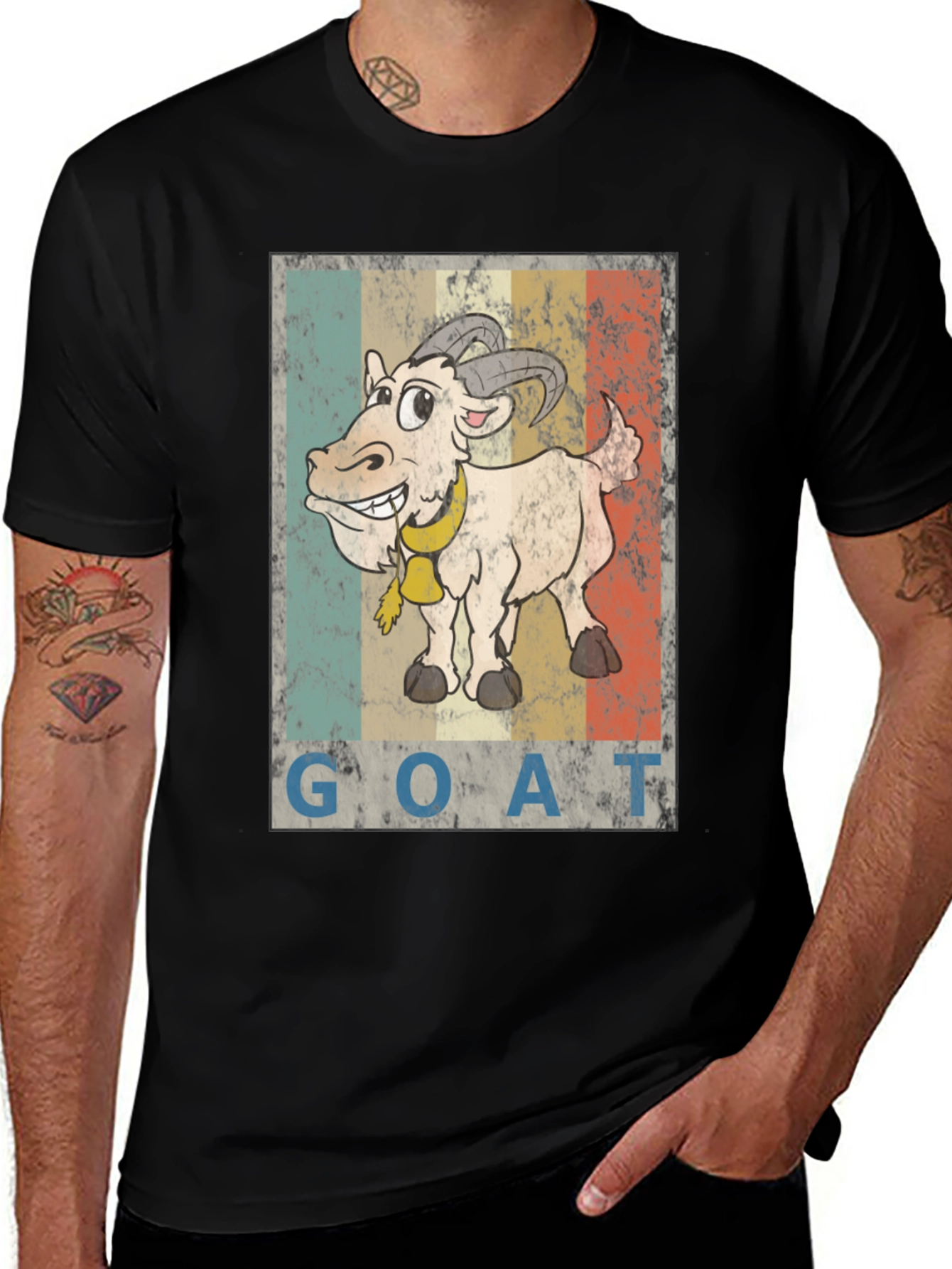 Variant 8 of Vintage Goat Graphic T-Shirt - Trendy Animal Tee