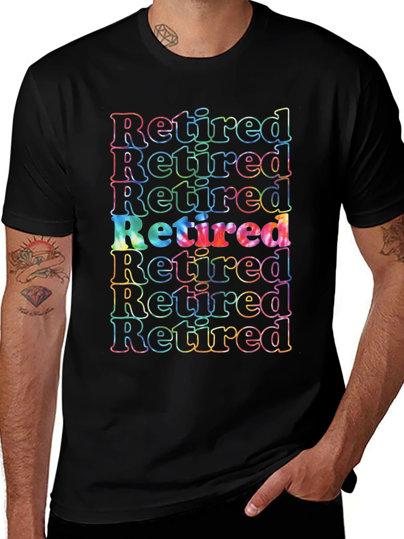 Variant 16 of Retired Tie Dye Graphic T-Shirt - Black Cotton Tee