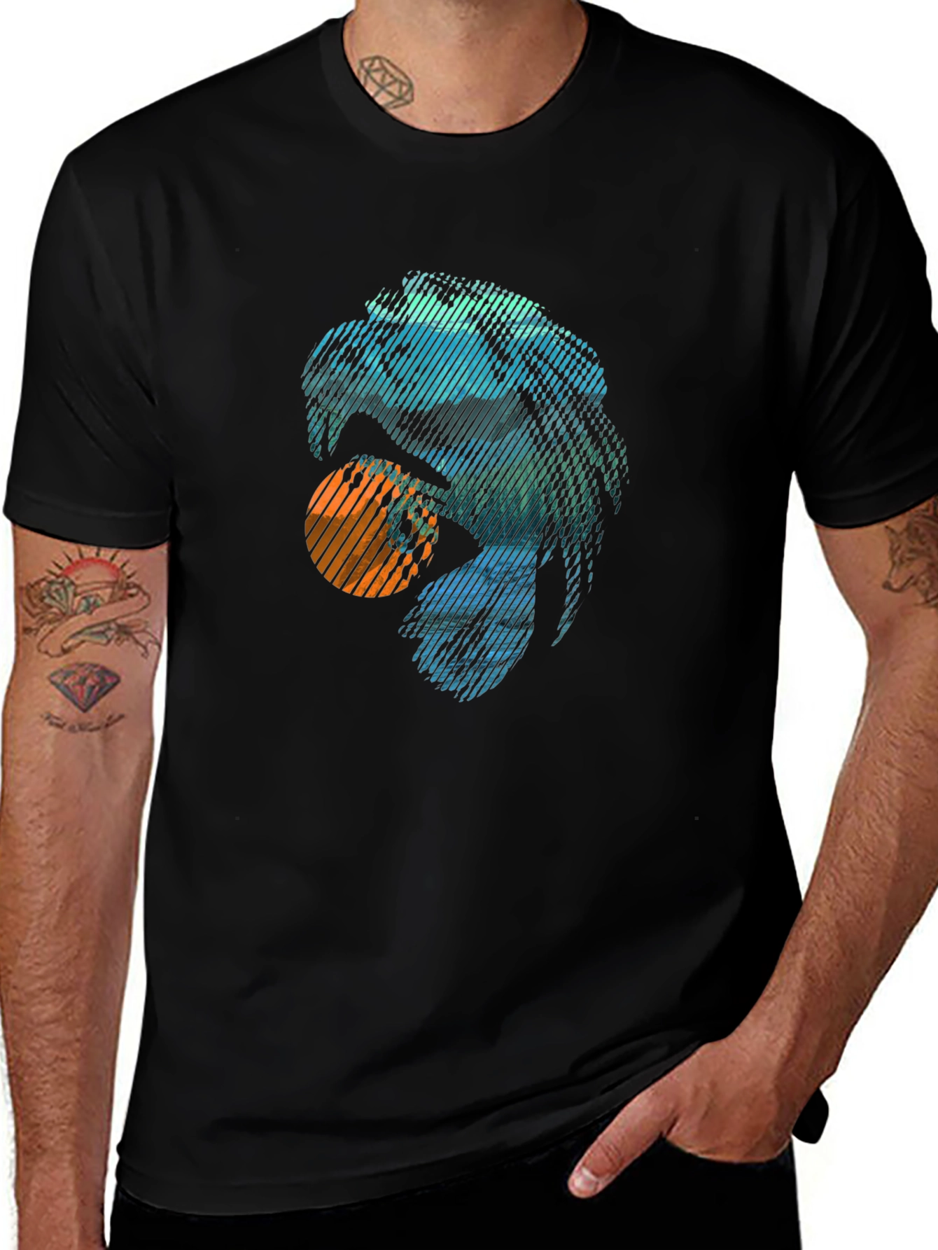 Variant 17 of Abstract Eagle Graphic Tee - Trendy Casual Black T-Shirt