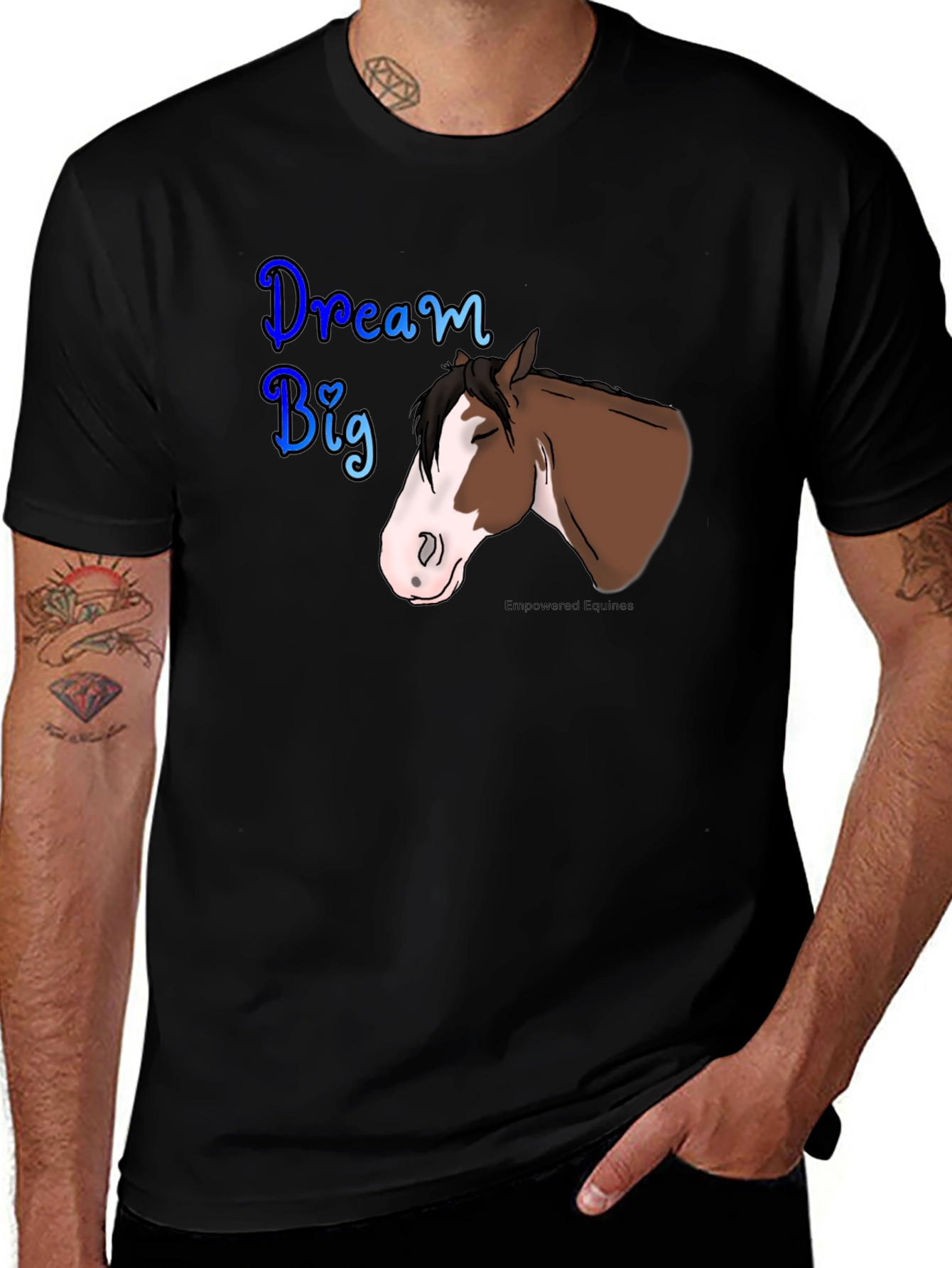 Variant 15 of Dream Big Horse Graphic Tee - Black