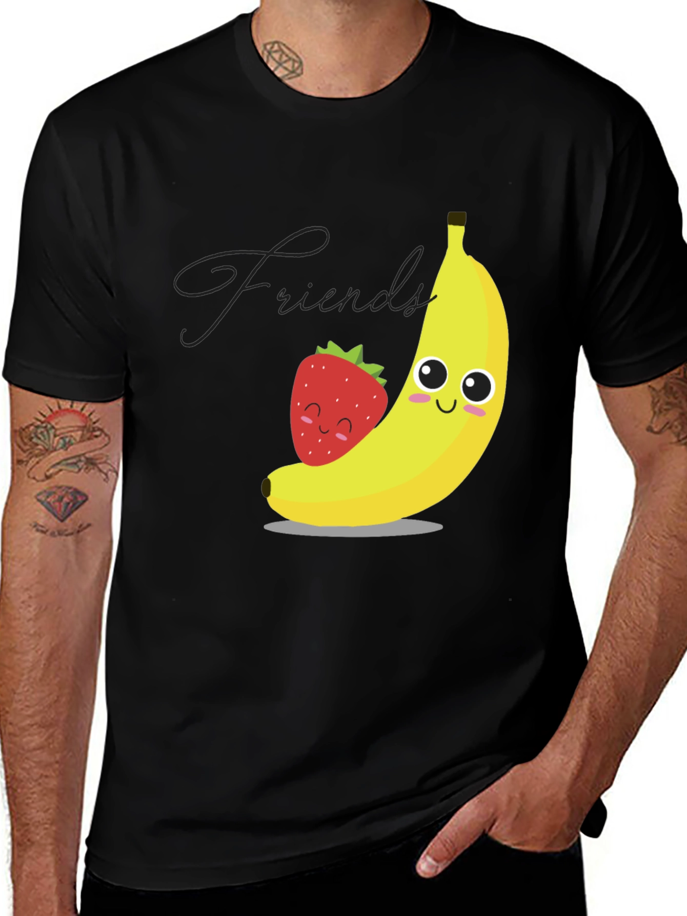 Cute Banana & Strawberry 'Friends' Graphic Tee