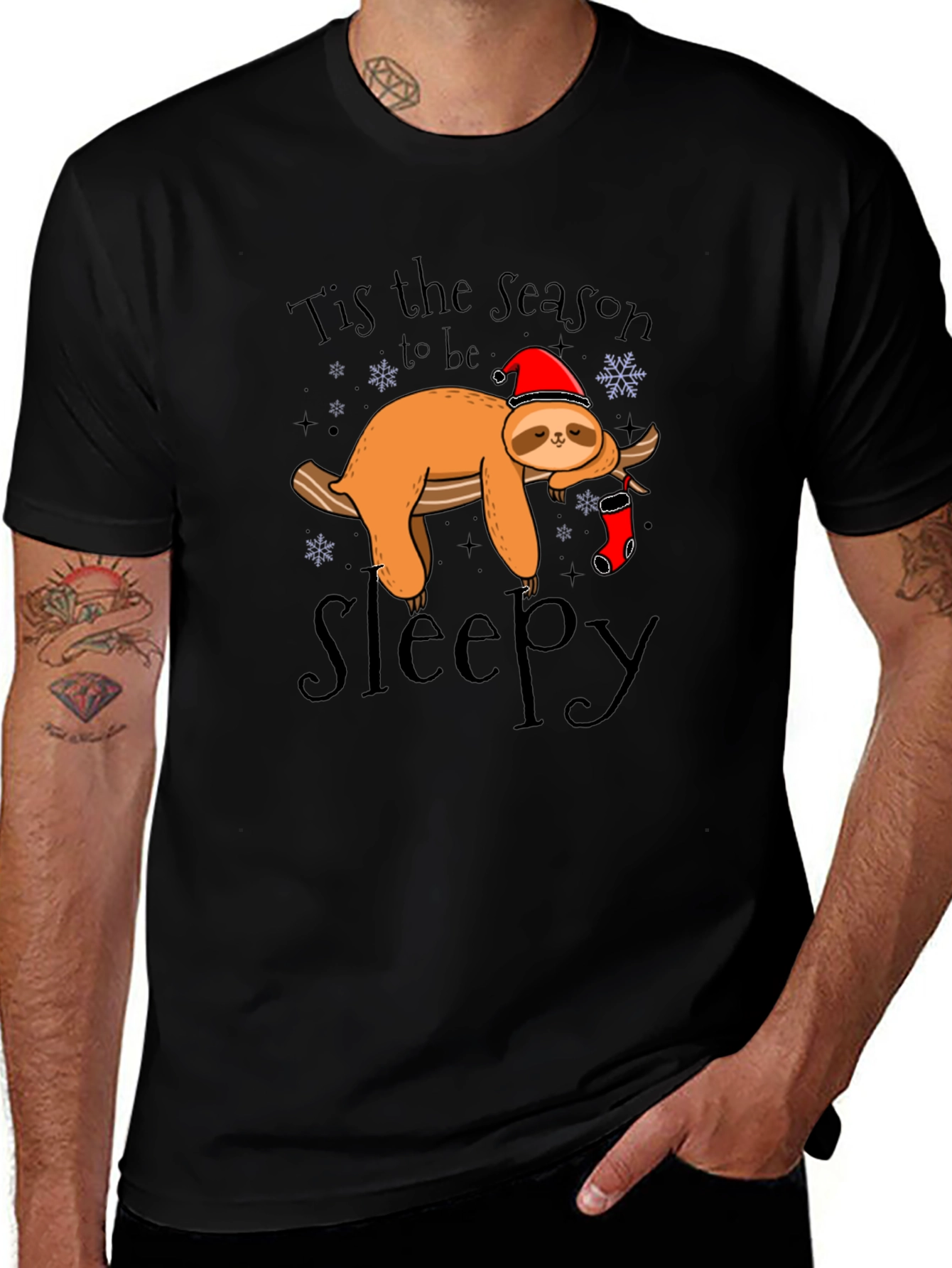 Variant 27 of Tis the Season to be Sleepy Sloth Graphic T-Shirt