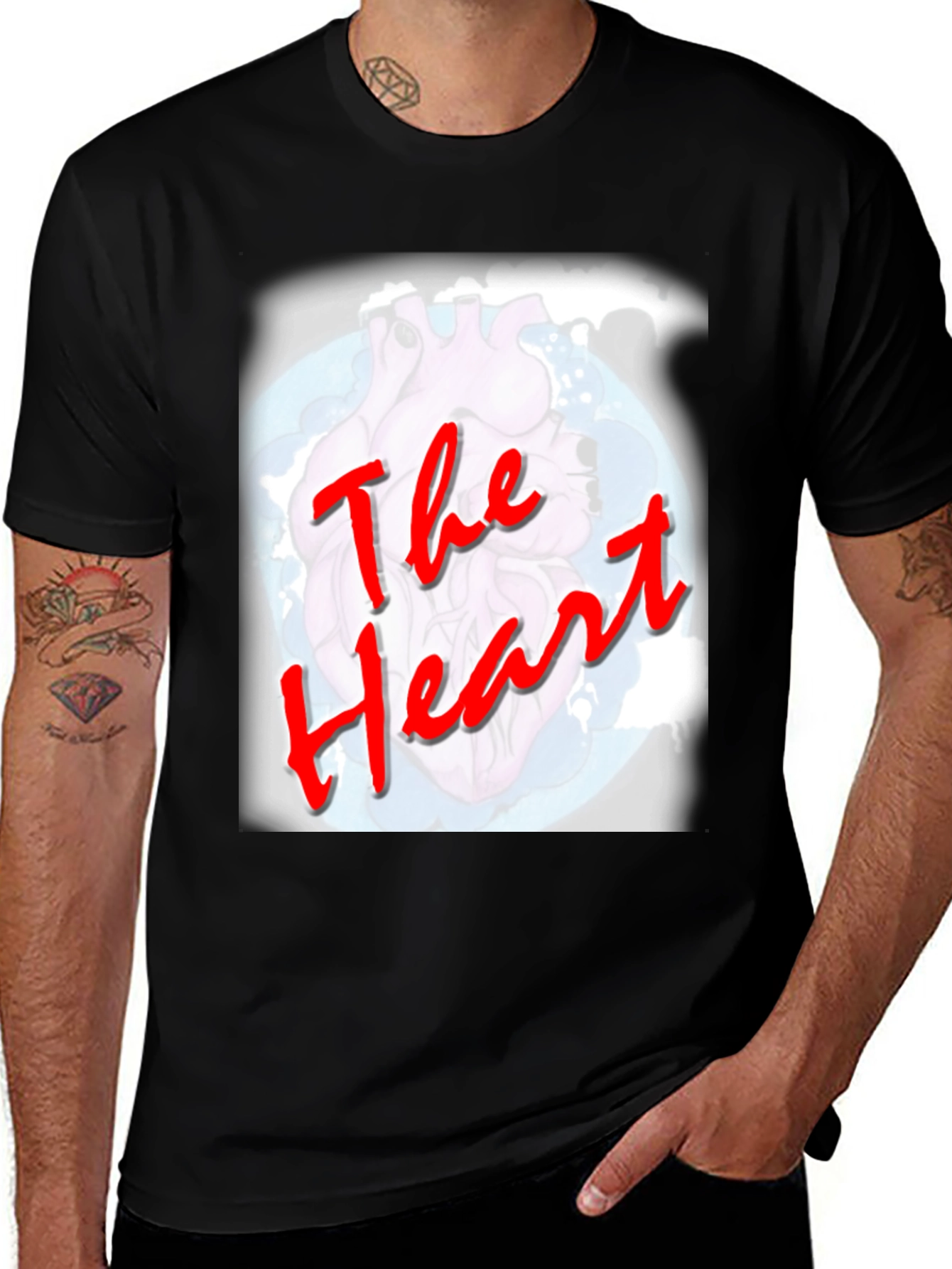Variant 4 of The Heart Graphic Tee - Stylish Black T-Shirt