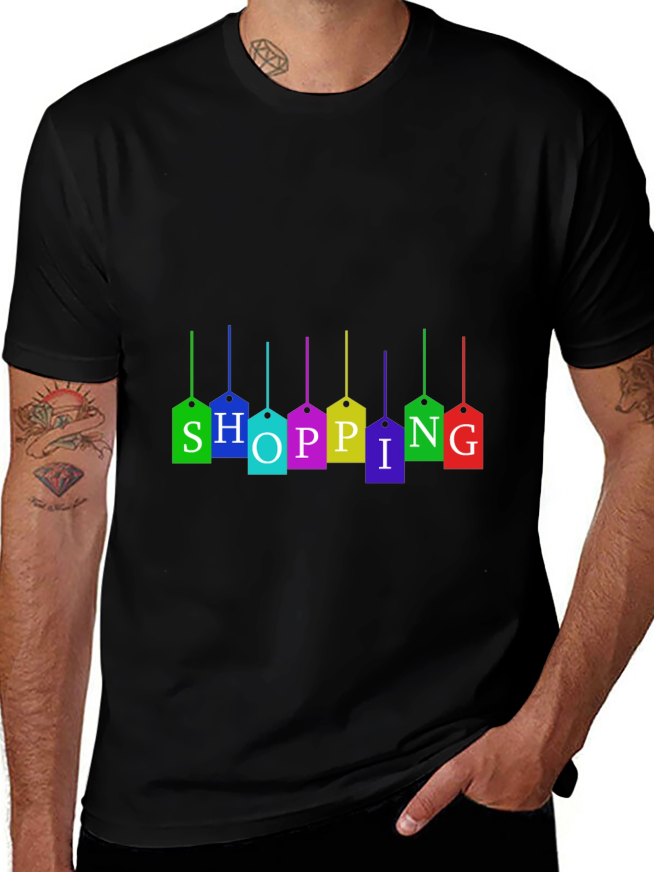Variant 23 of Colorful Shopping Tag Graphic T-Shirt