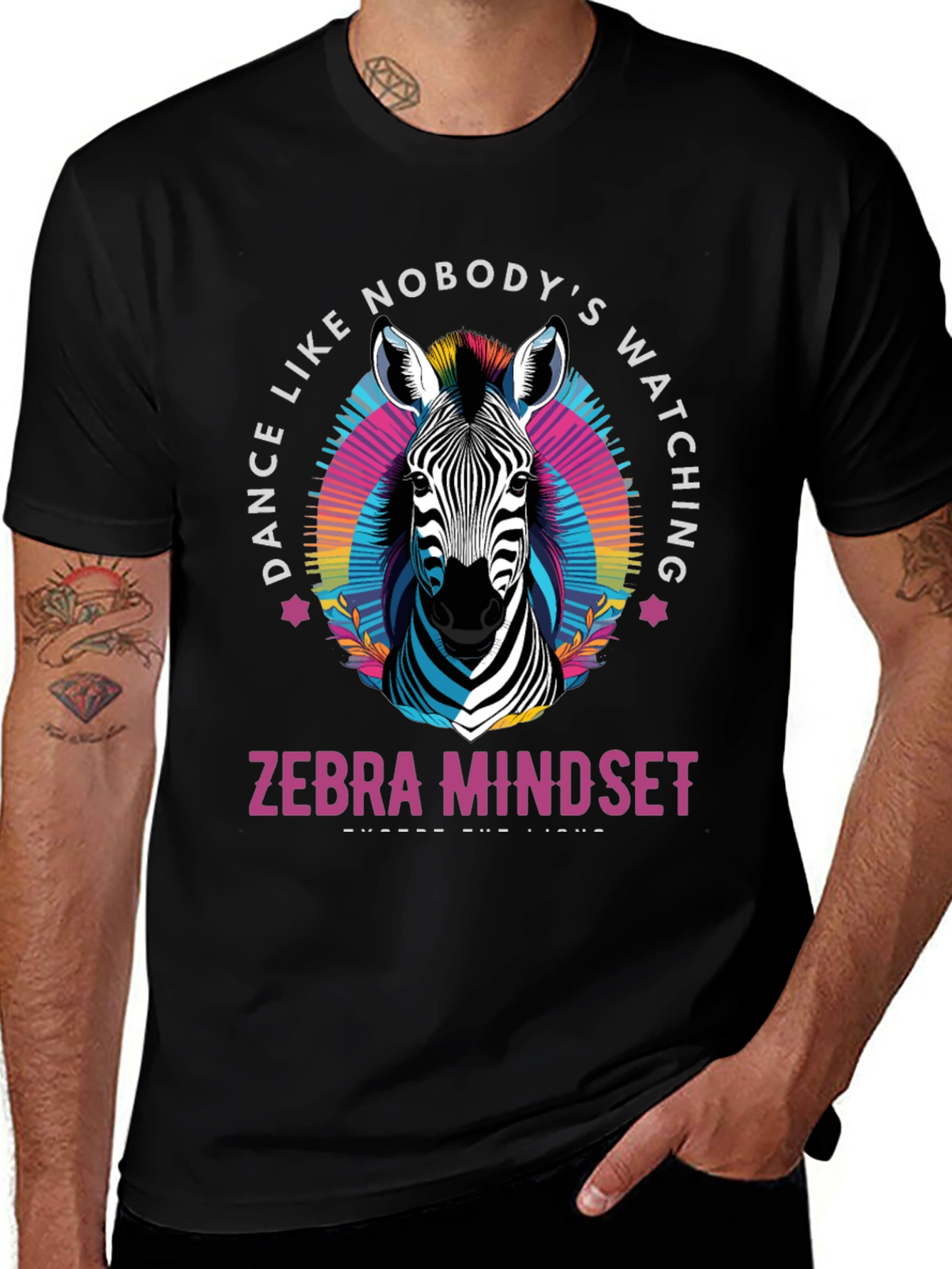 Variant 21 of Zebra Mindset Graphic Tee - Dance Like Nobody's Watching