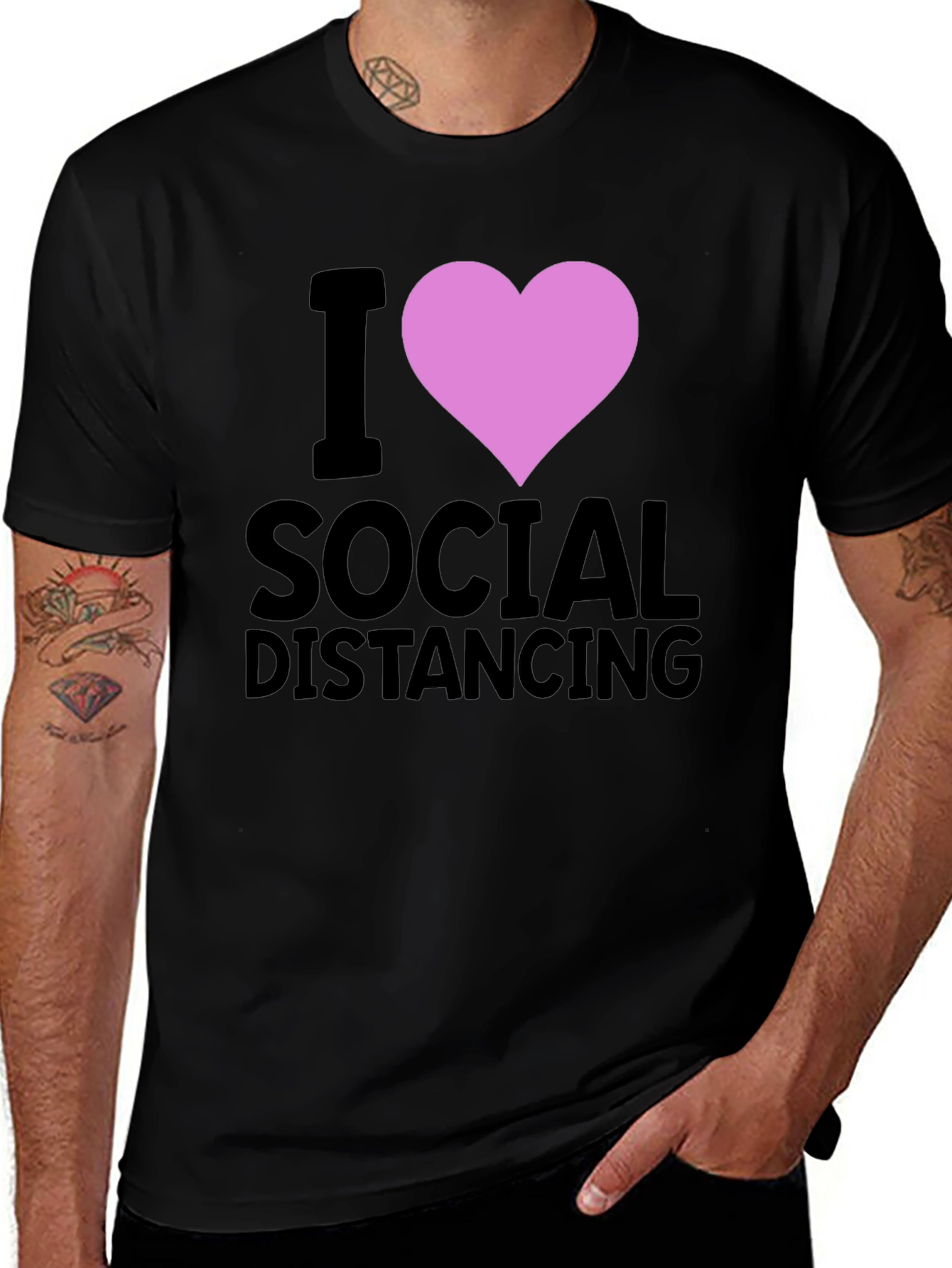 Variant 29 of I Love Social Distancing T-Shirt