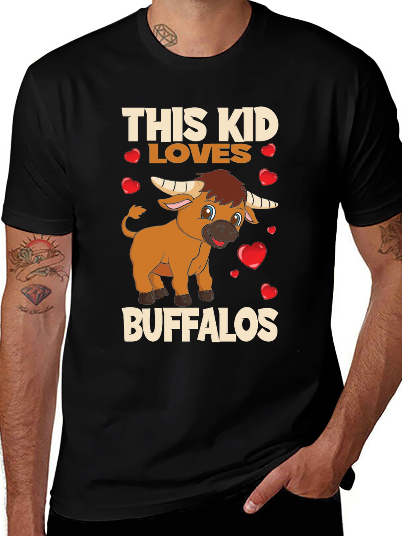 Variant 7 of Buffalo Lover Kid's T-Shirt - Cute Animal Tee