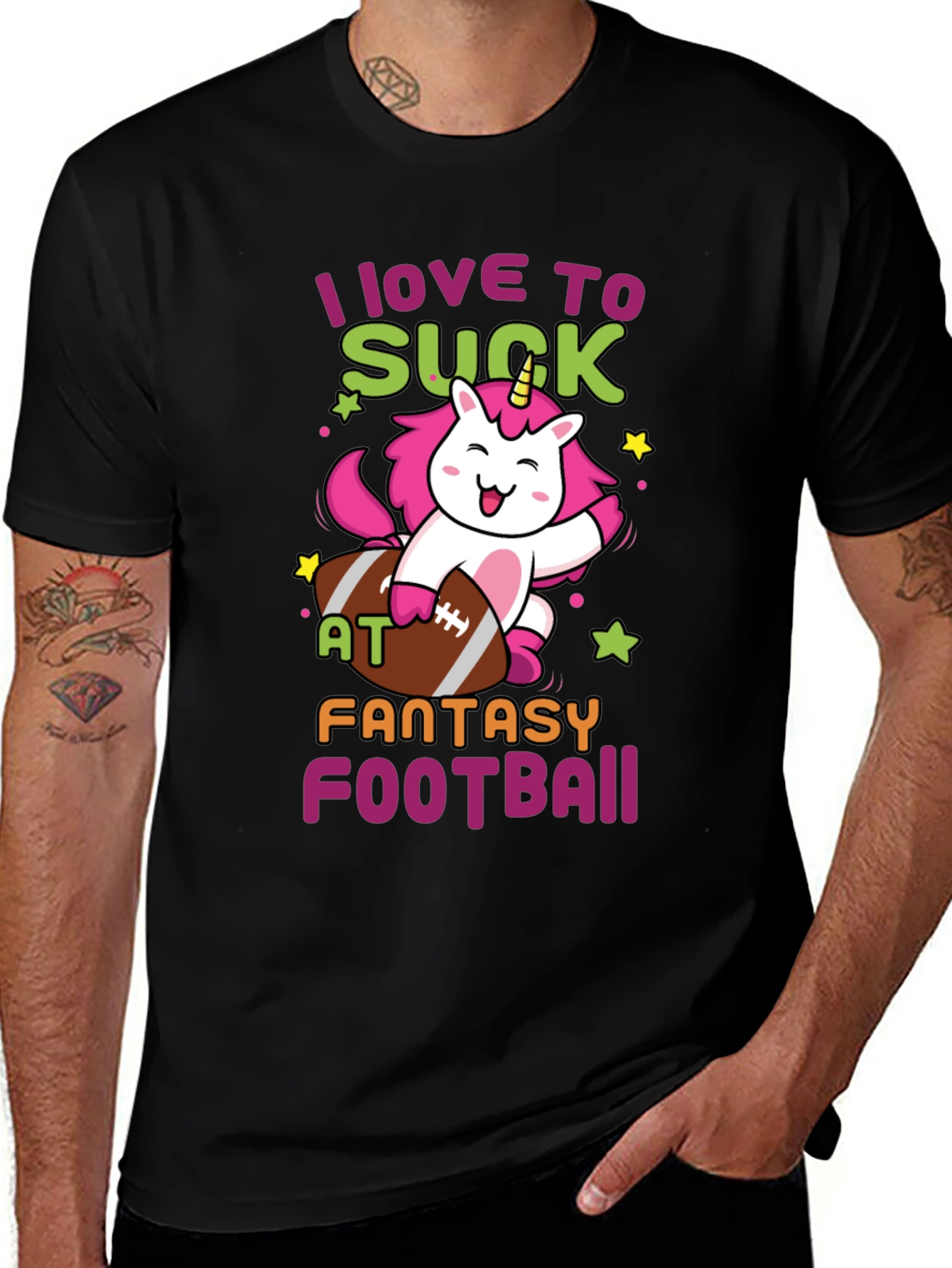 Variant 9 of Unicorn Fantasy Football T-Shirt - I Love To Suck At...