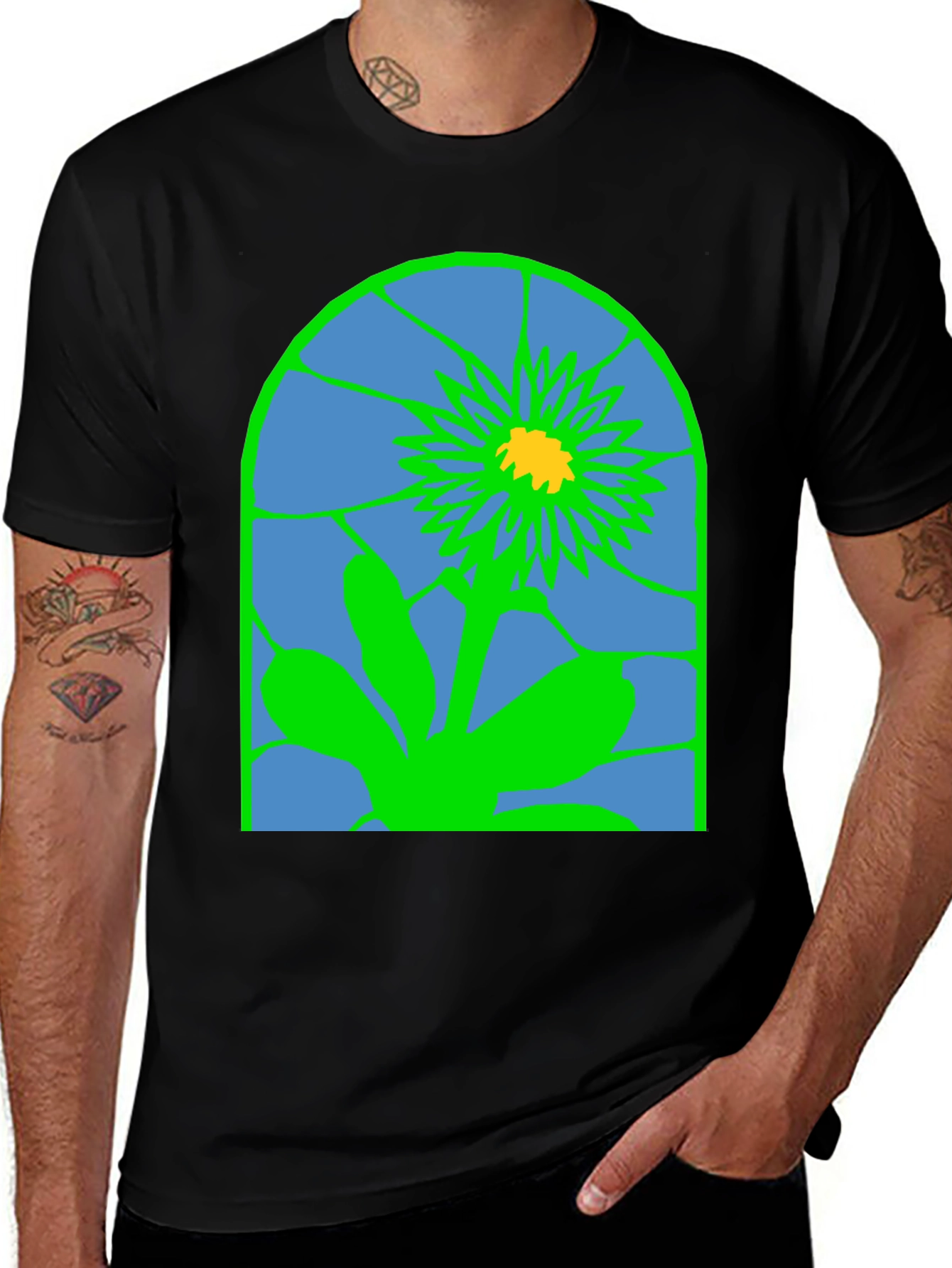 Variant 4 of Abstract Floral Graphic Tee - Modern Art Shirt