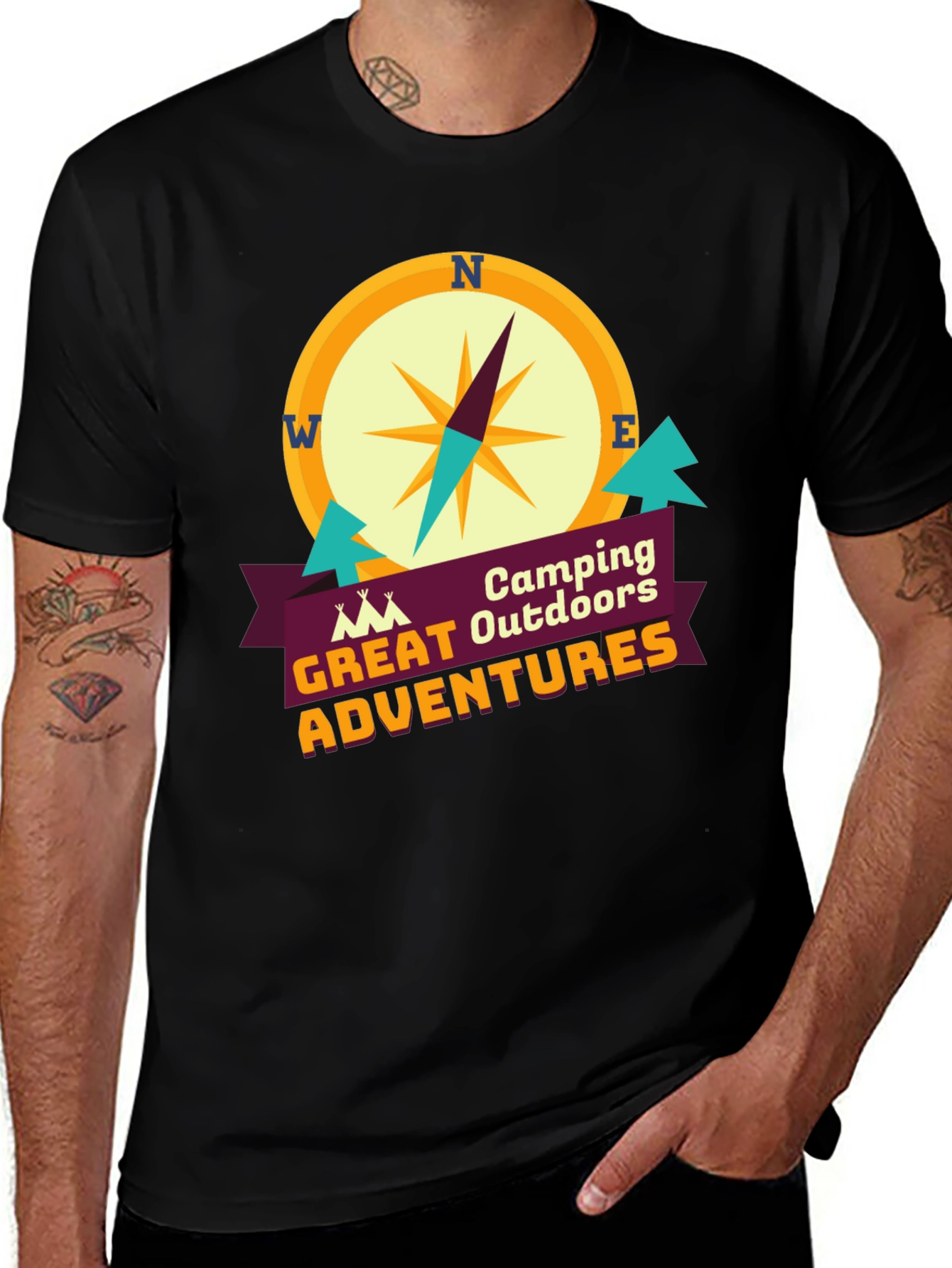 Variant 2 of Camping Outdoors Great Adventures Graphic T-Shirt