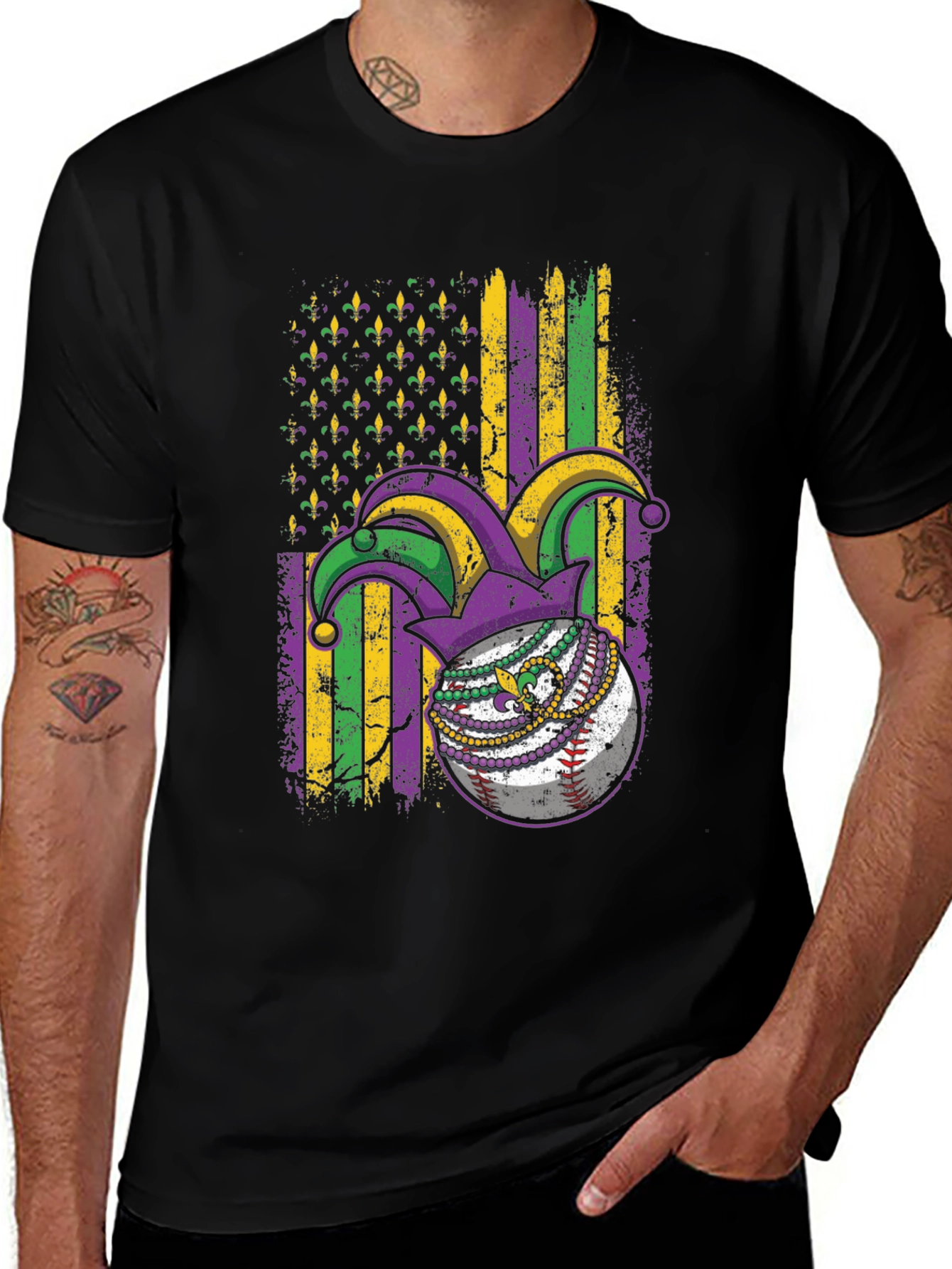 Mardi Gras Baseball T-Shirt
