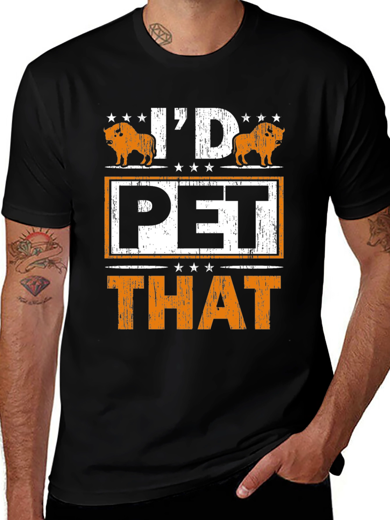 Variant 13 of I'd Pet That Bison T-Shirt