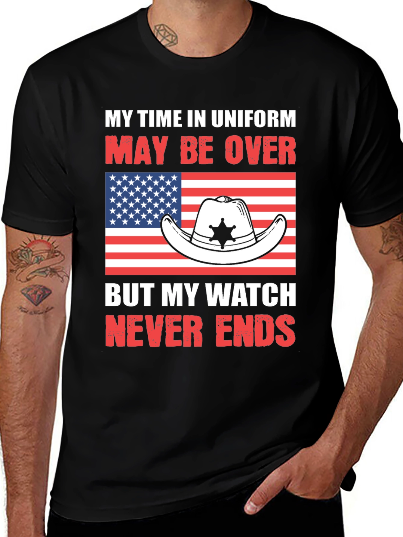 Sheriff Retired Black T-Shirt